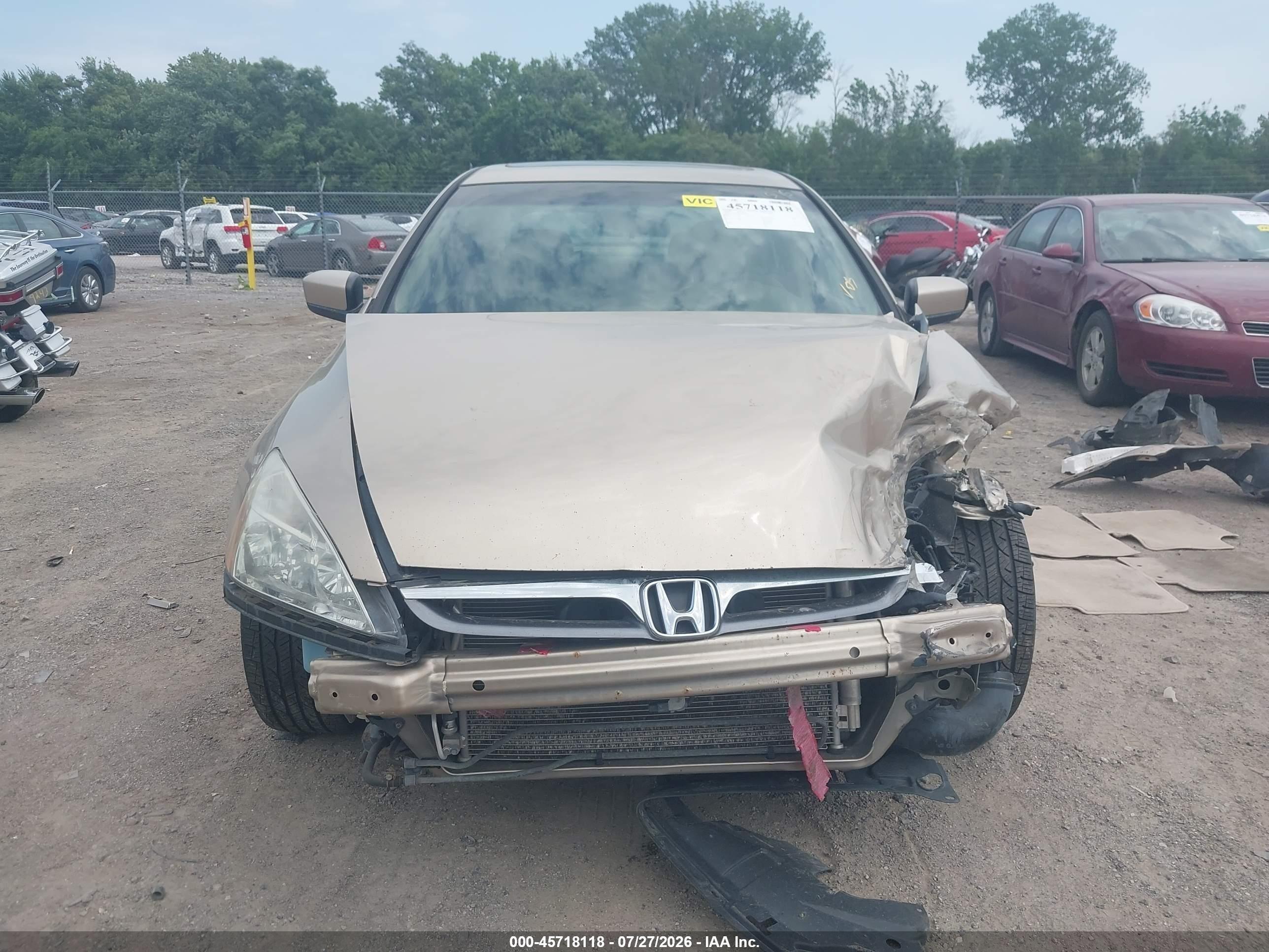2007 Honda Accord 3.0 Ex Золотой vin: 1HGCM66587A046530