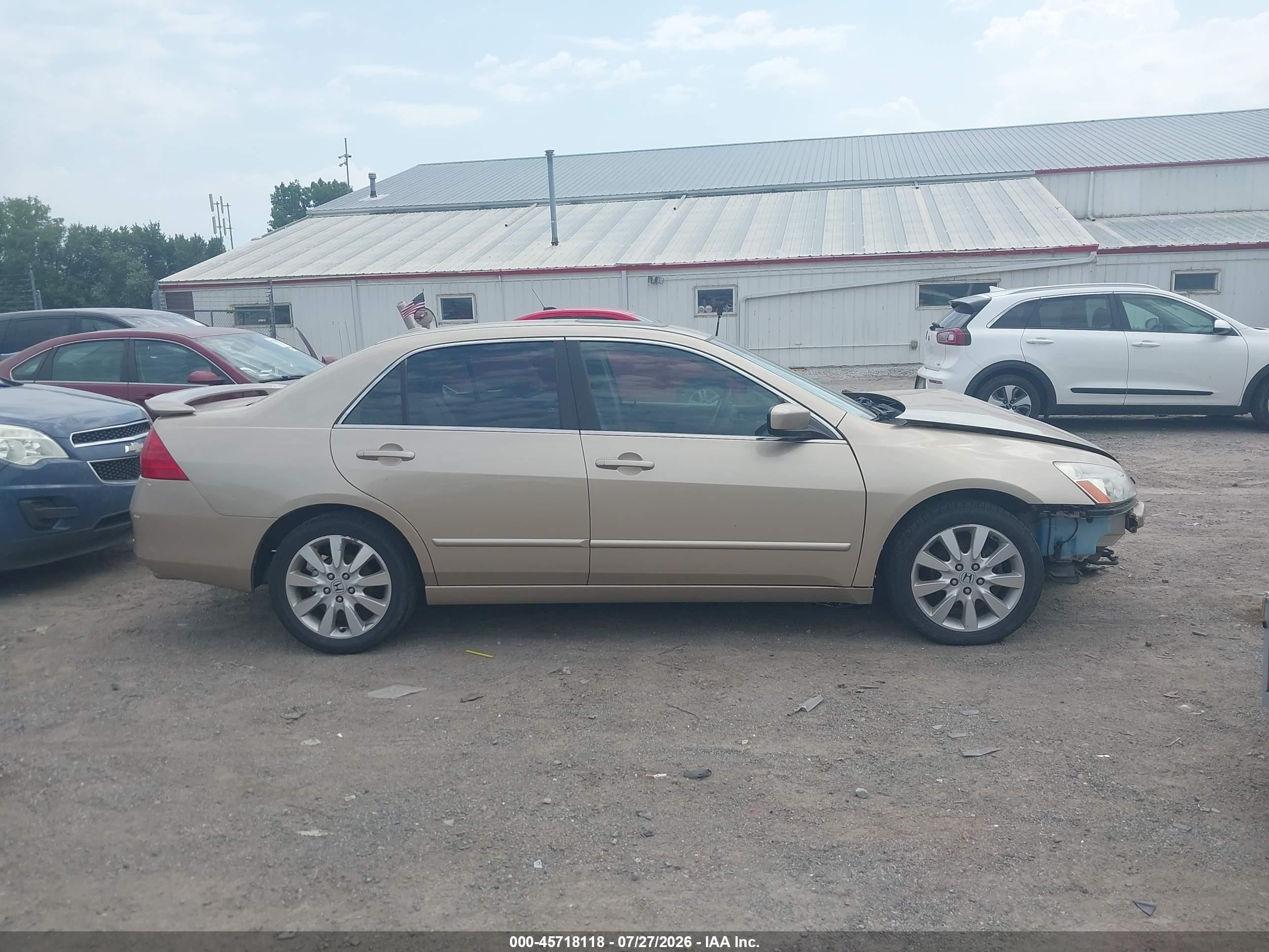2007 Honda Accord 3.0 Ex Золотой vin: 1HGCM66587A046530