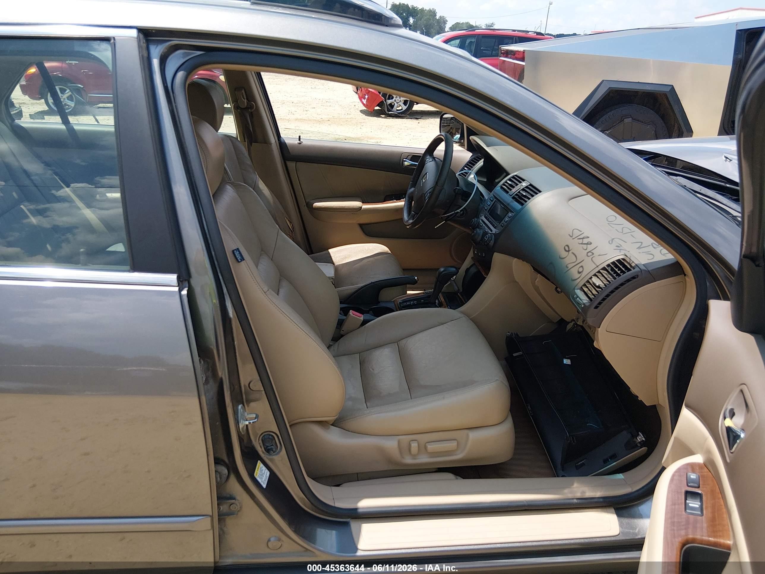 2007 Honda Accord 3.0 Ex Gray vin: 1HGCM66587A081570