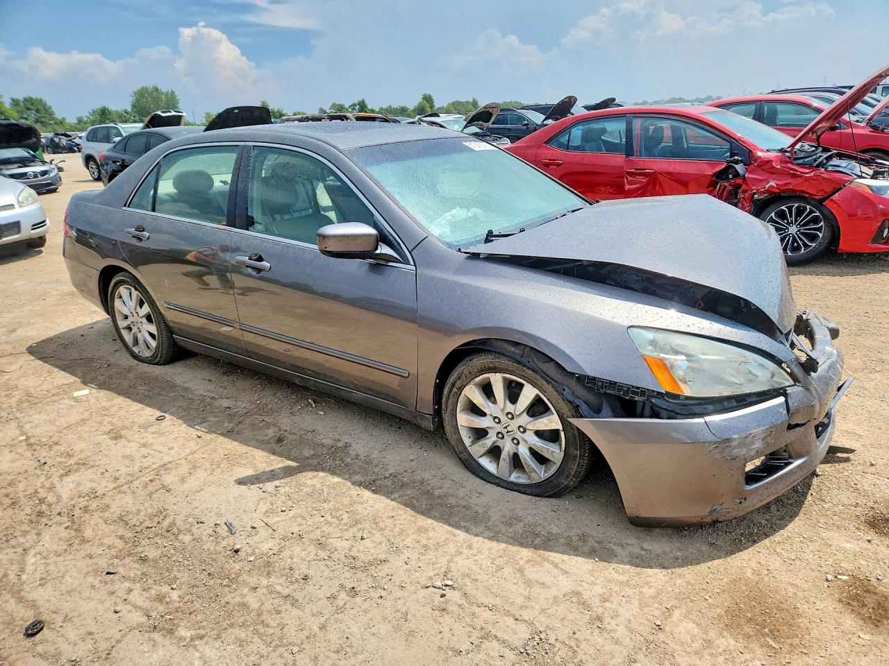 2007 Honda Accord Ex Gray vin: 1HGCM66587A082007
