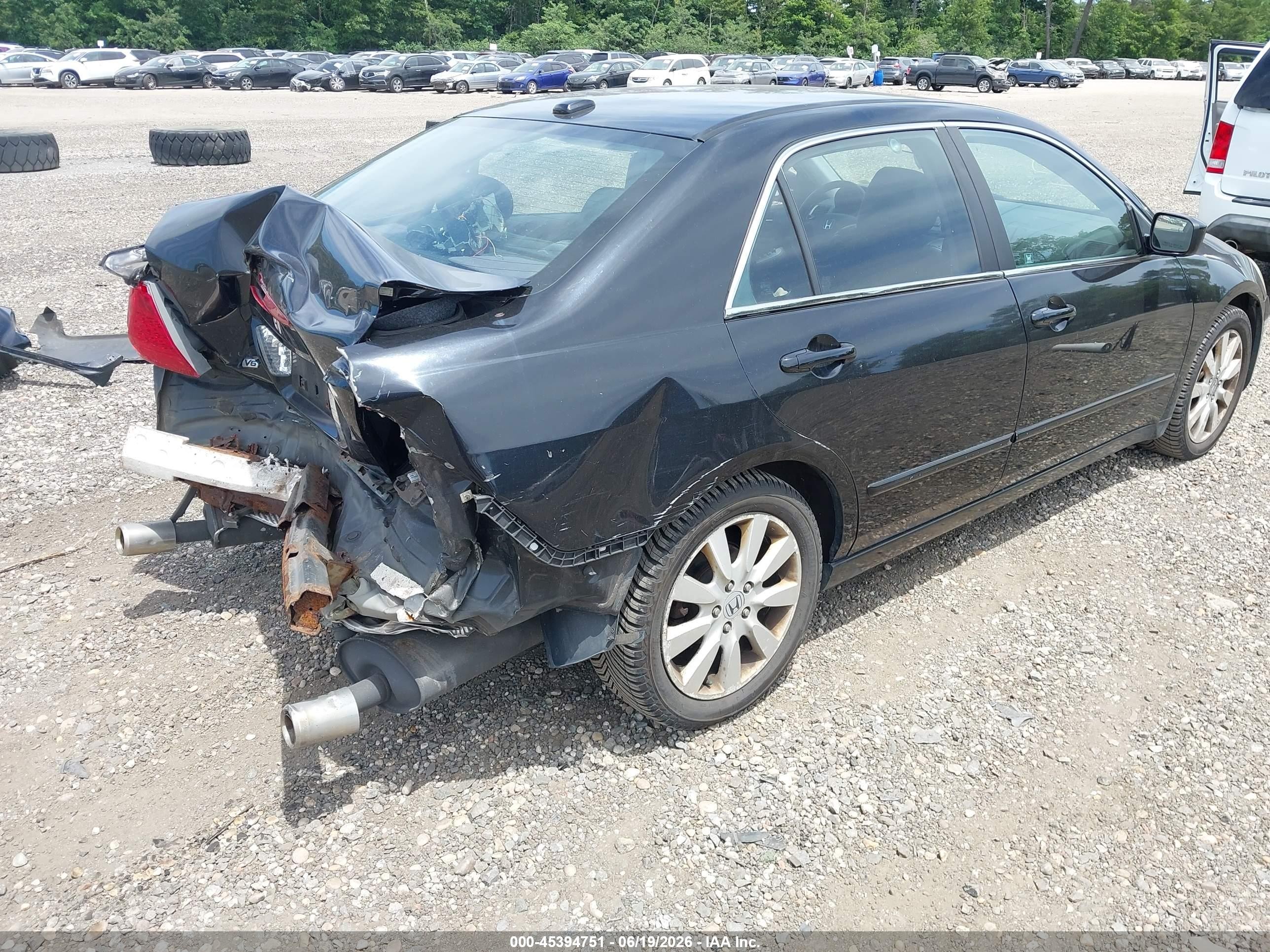 2007 Honda Accord 3.0 Ex Черный vin: 1HGCM66587A093976