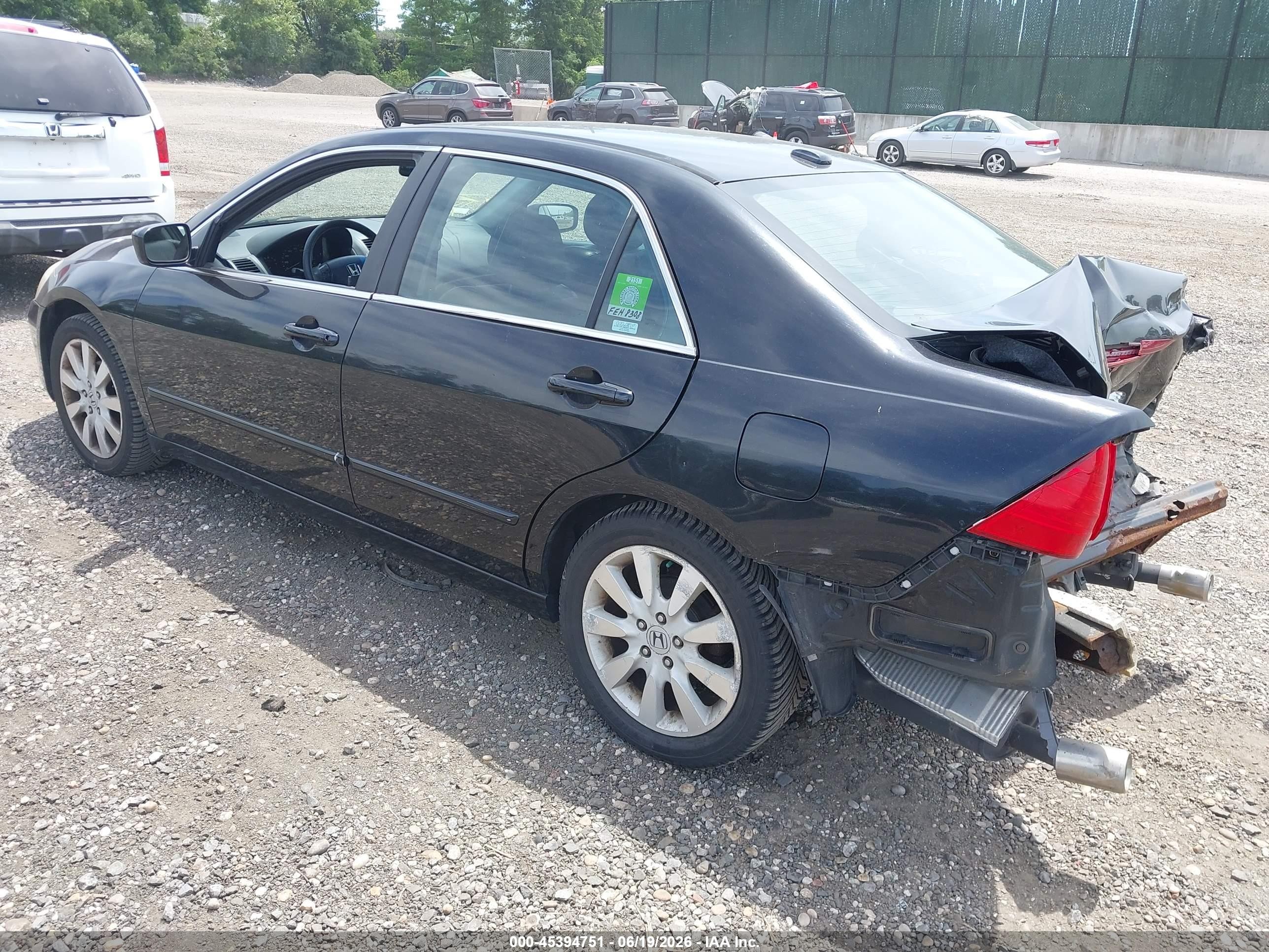 2007 Honda Accord 3.0 Ex Черный vin: 1HGCM66587A093976