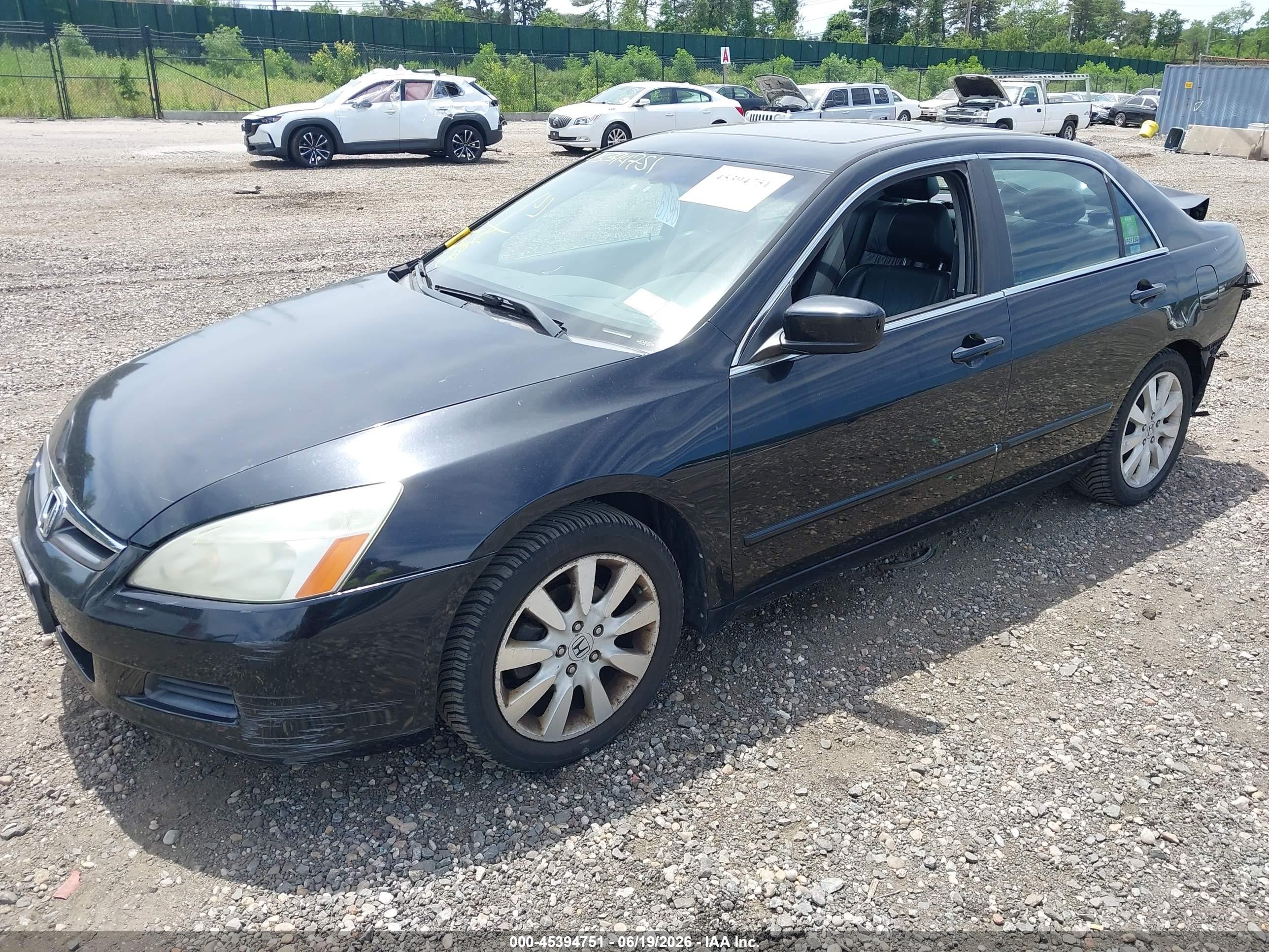 2007 Honda Accord 3.0 Ex Черный vin: 1HGCM66587A093976