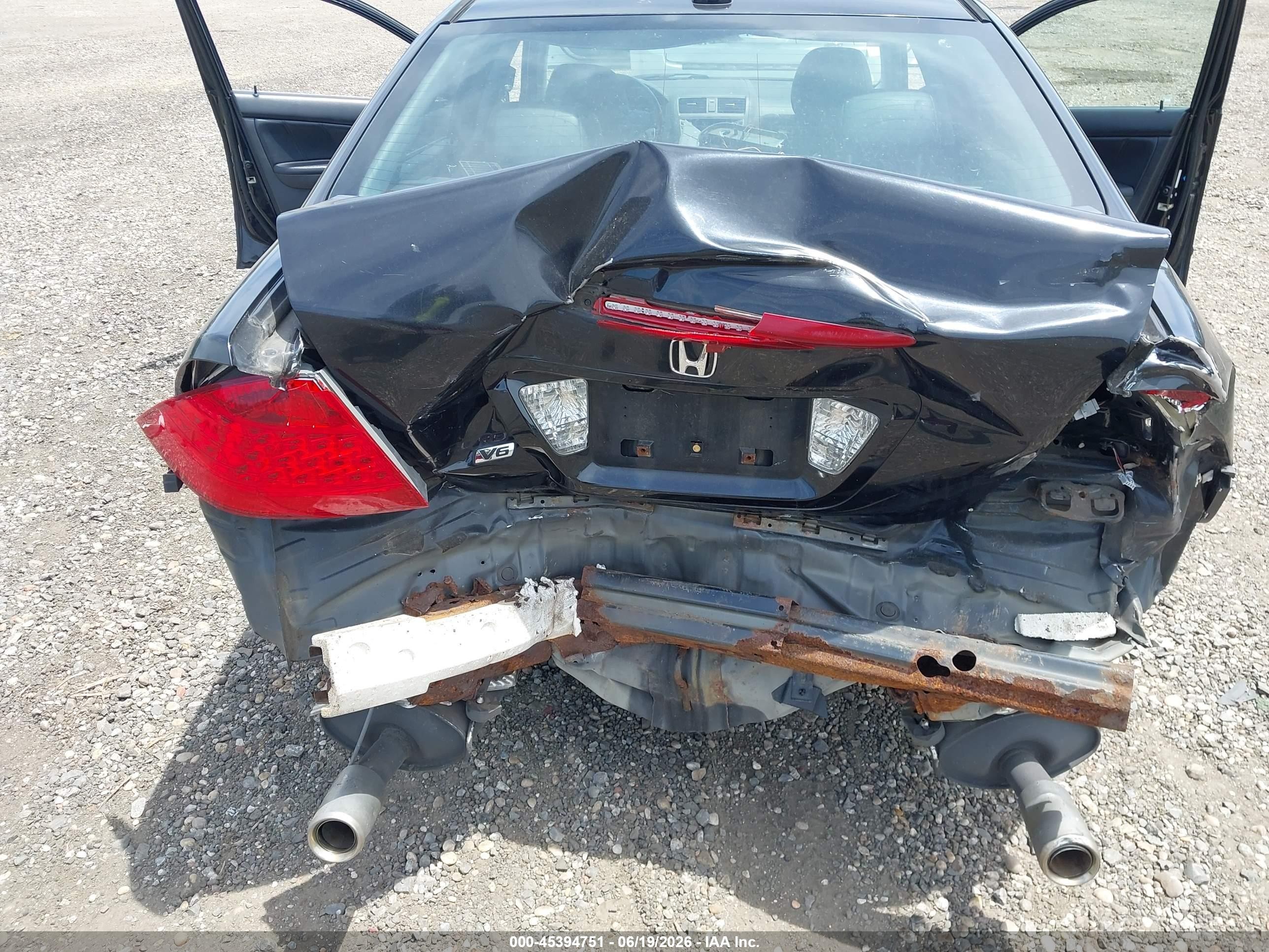 2007 Honda Accord 3.0 Ex Черный vin: 1HGCM66587A093976