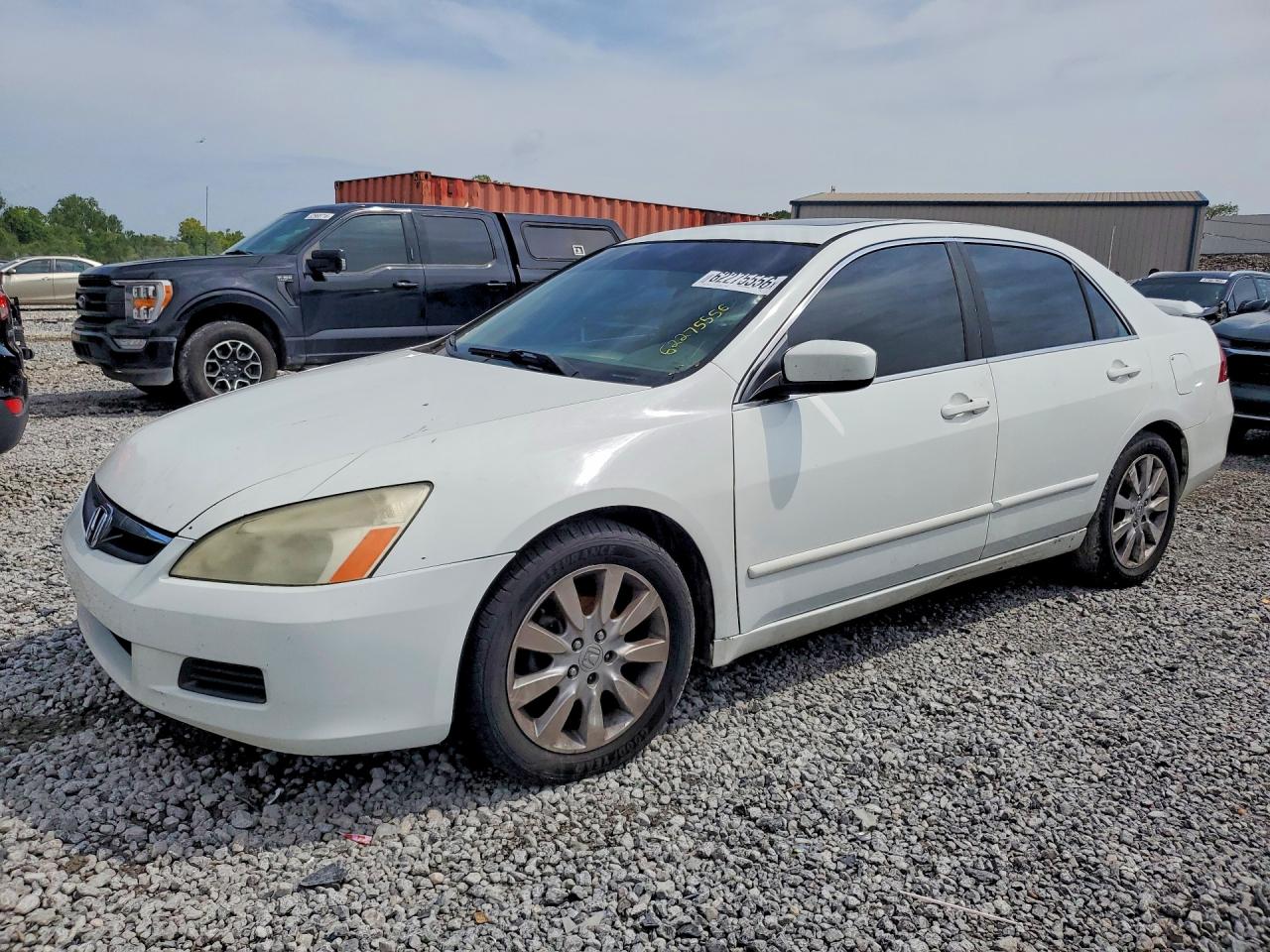 2007 Honda Accord Sedan White vin: 1HGCM66587A100683