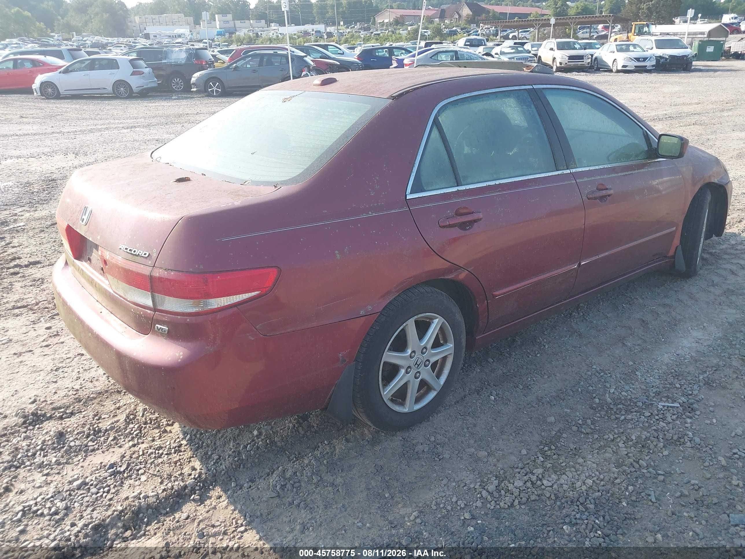 2004 Honda Accord 3.0 Ex Red vin: 1HGCM66594A041719