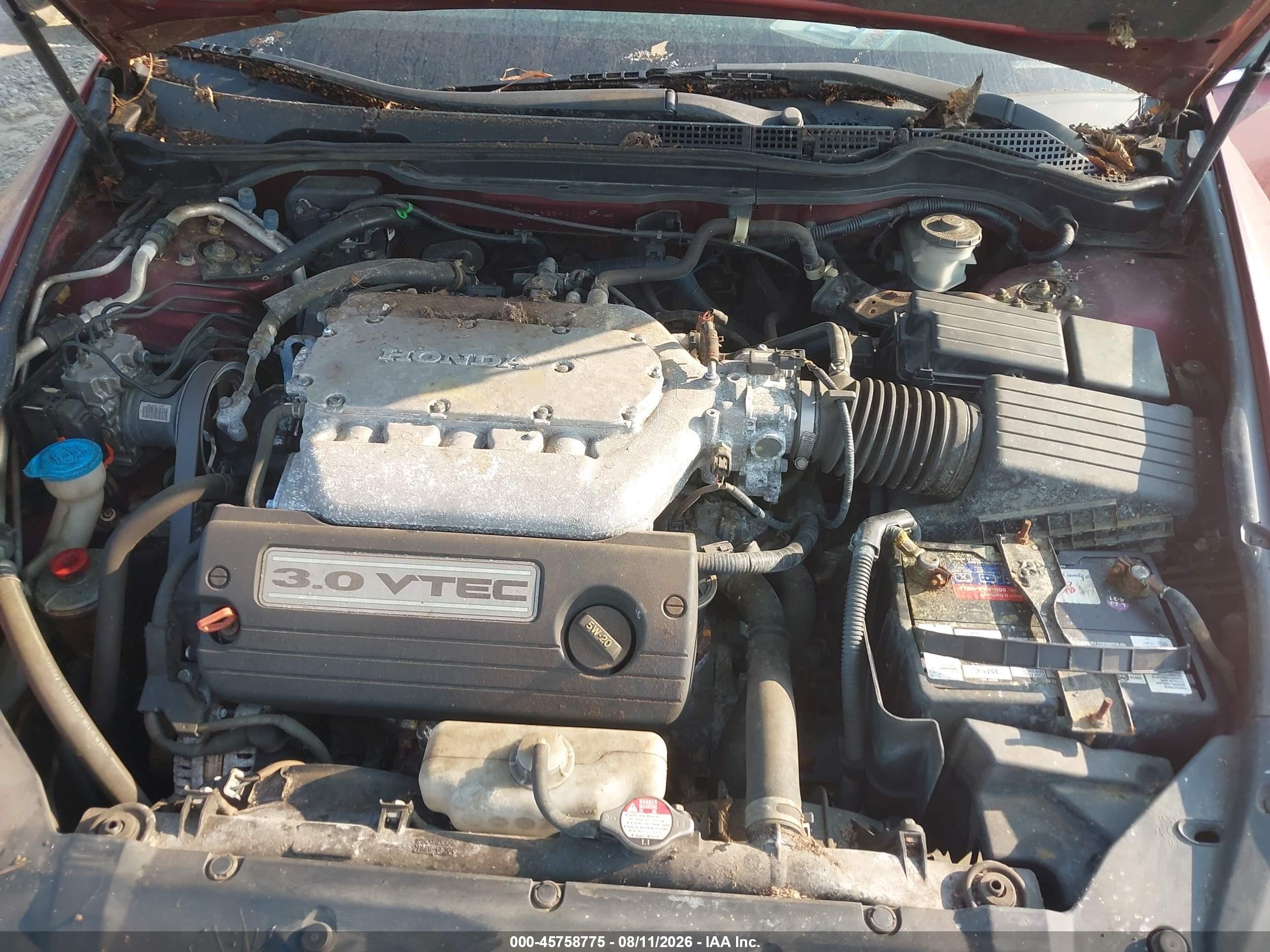 2004 Honda Accord 3.0 Ex Red vin: 1HGCM66594A041719