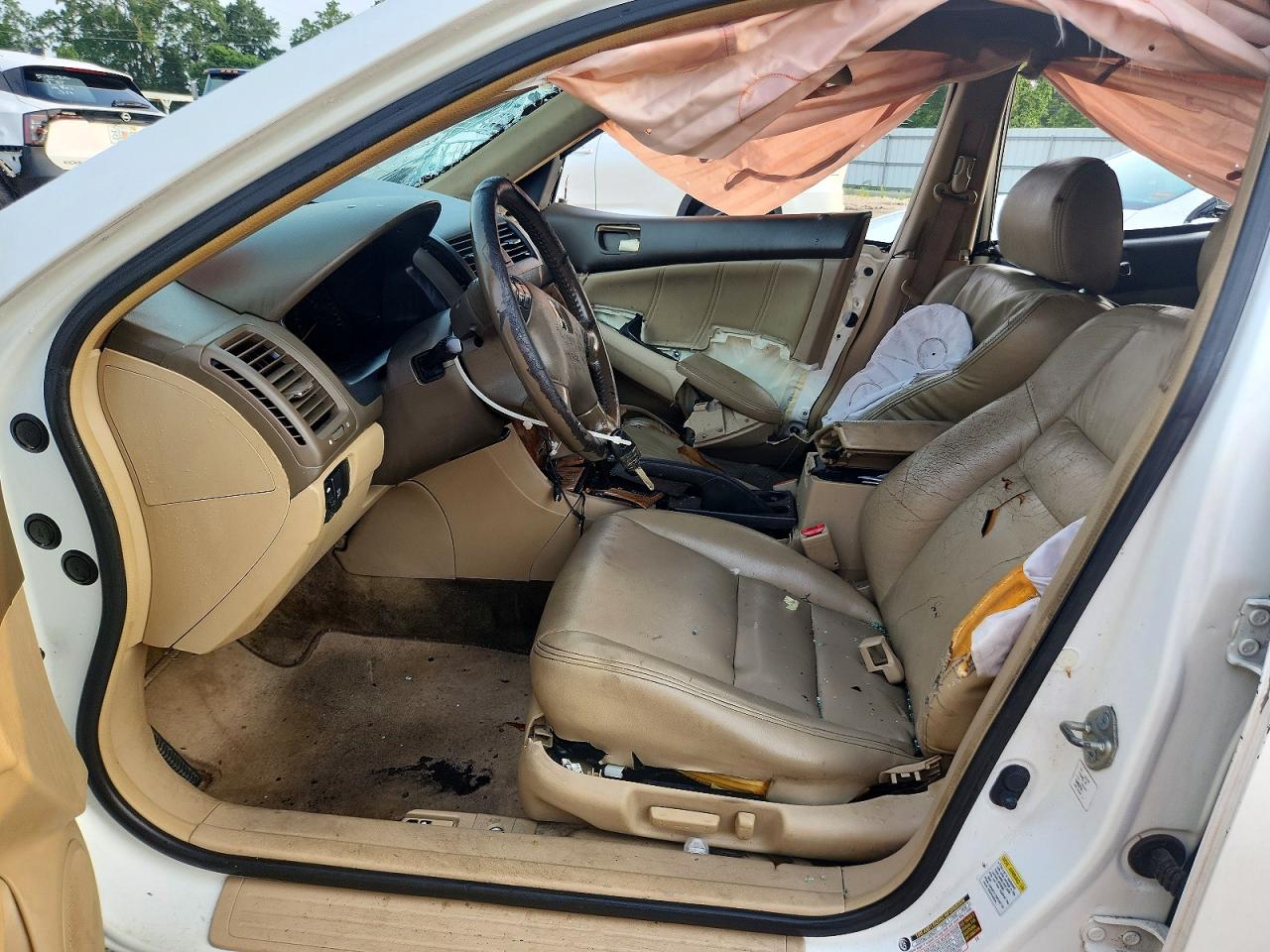 2005 Honda Accord Ex White vin: 1HGCM66595A055198