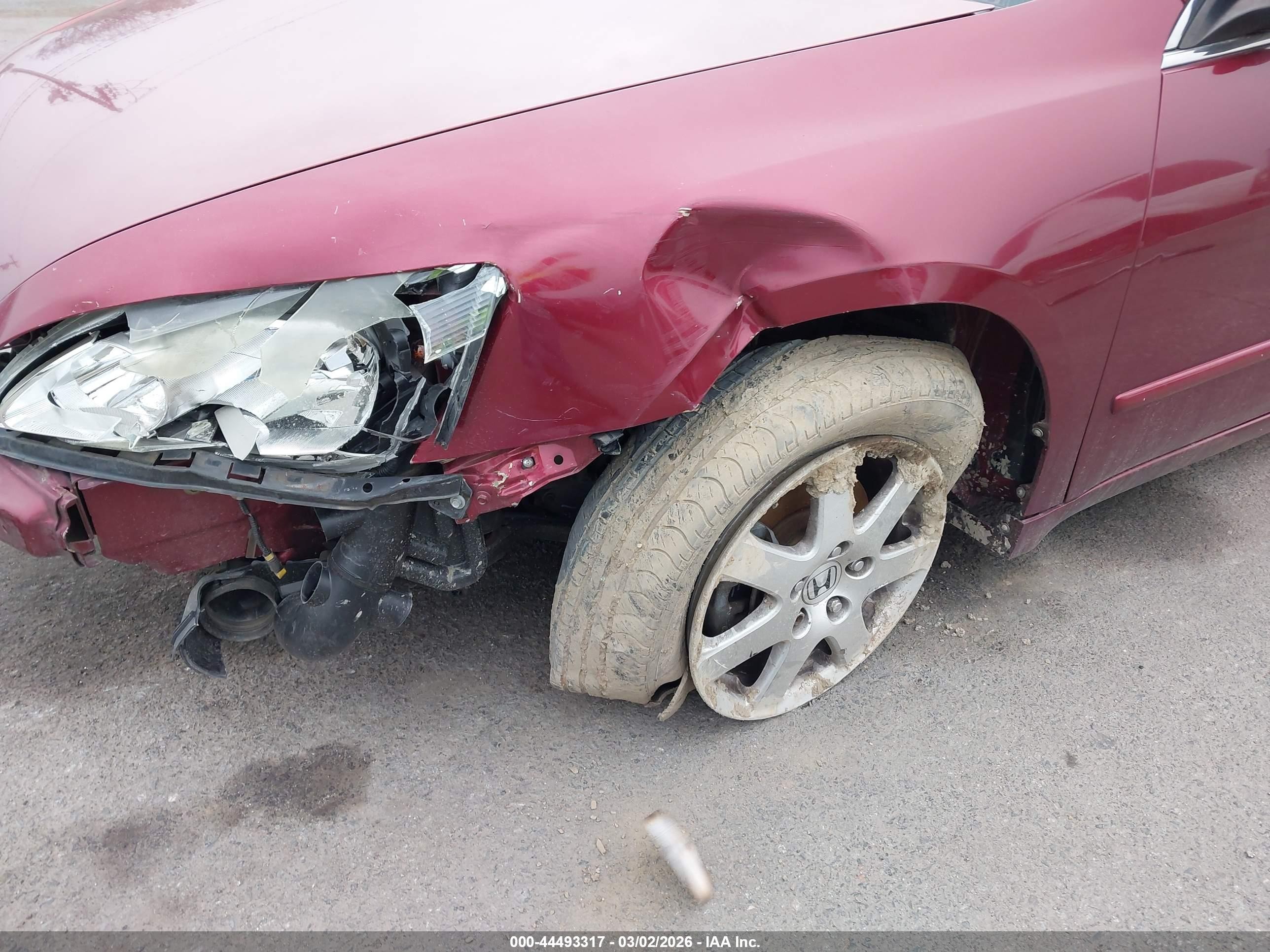 2005 Honda Accord 3.0 Ex Burgundy vin: 1HGCM66595A077198
