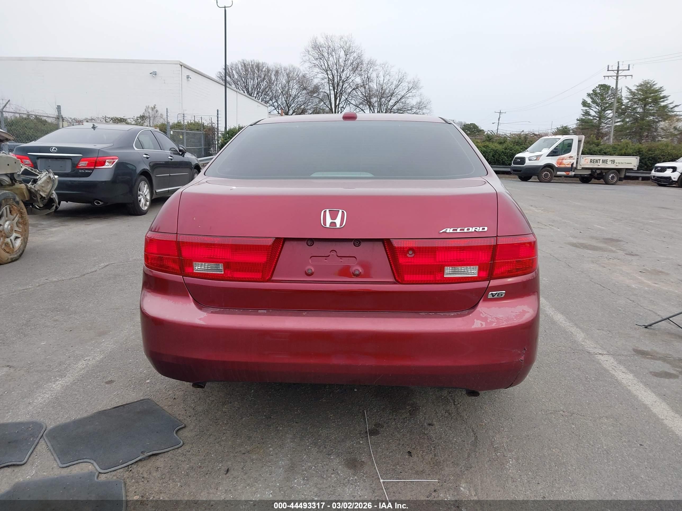 2005 Honda Accord 3.0 Ex Burgundy vin: 1HGCM66595A077198