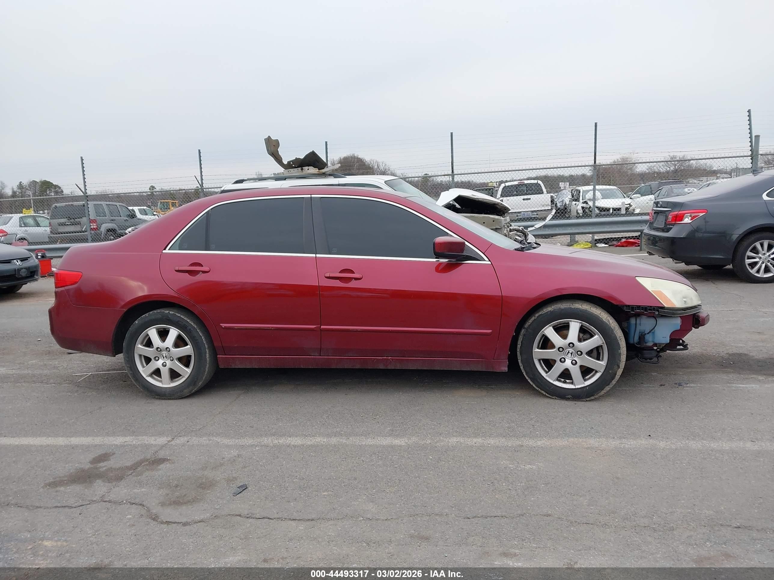 2005 Honda Accord 3.0 Ex Burgundy vin: 1HGCM66595A077198