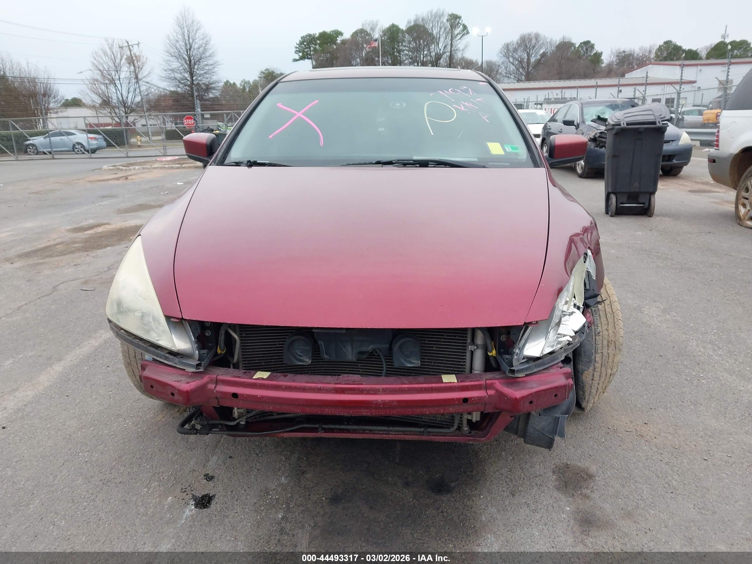2005 Honda Accord 3.0 Ex Burgundy vin: 1HGCM66595A077198