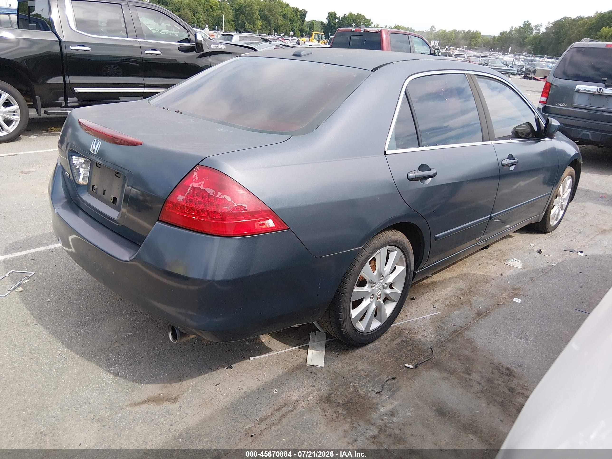 2006 Honda Accord 3.0 Ex Gray vin: 1HGCM66596A016158