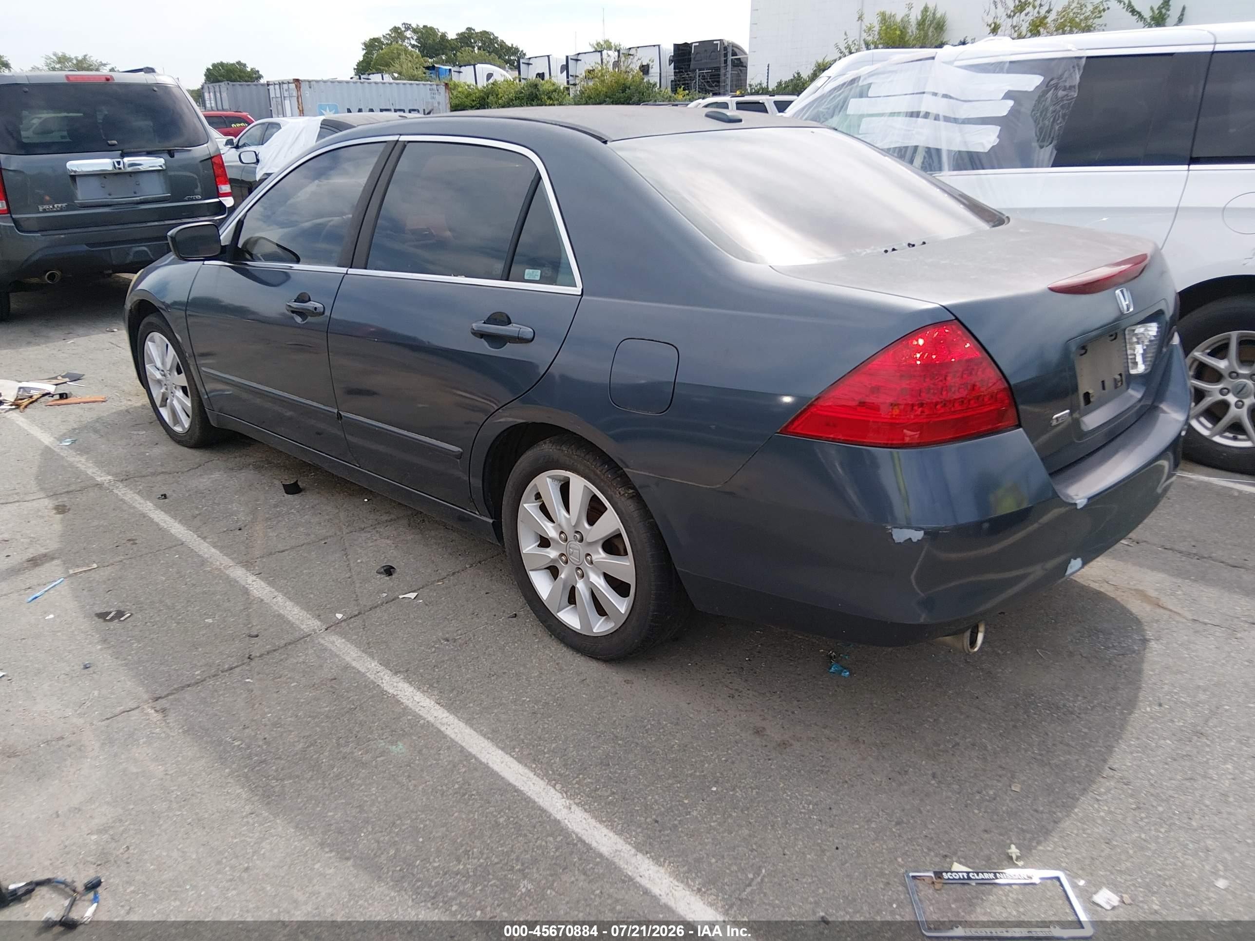 2006 Honda Accord 3.0 Ex Gray vin: 1HGCM66596A016158