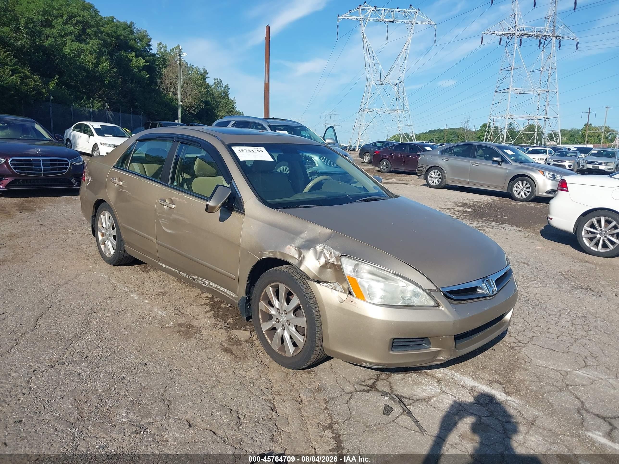 2006 Honda Accord 3.0 Ex Золотой vin: 1HGCM66596A024261