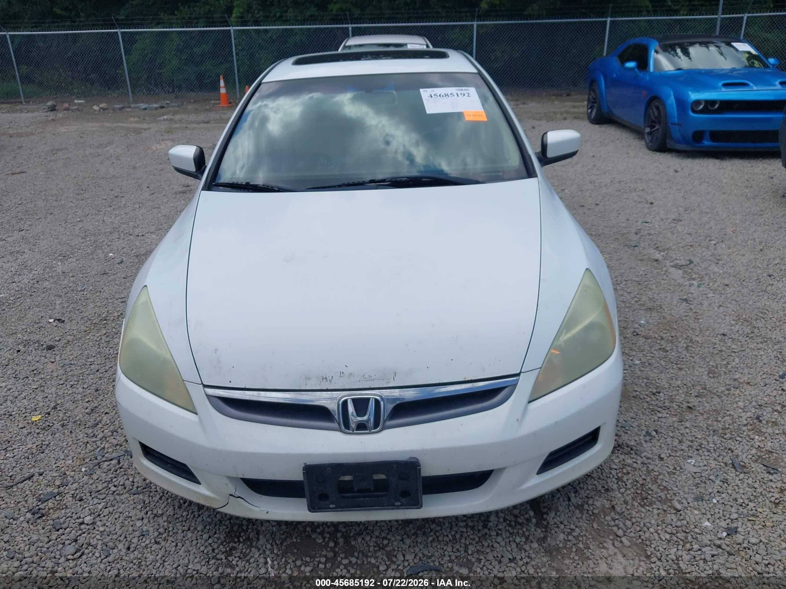 2006 Honda Accord 3.0 Ex White vin: 1HGCM66596A029573