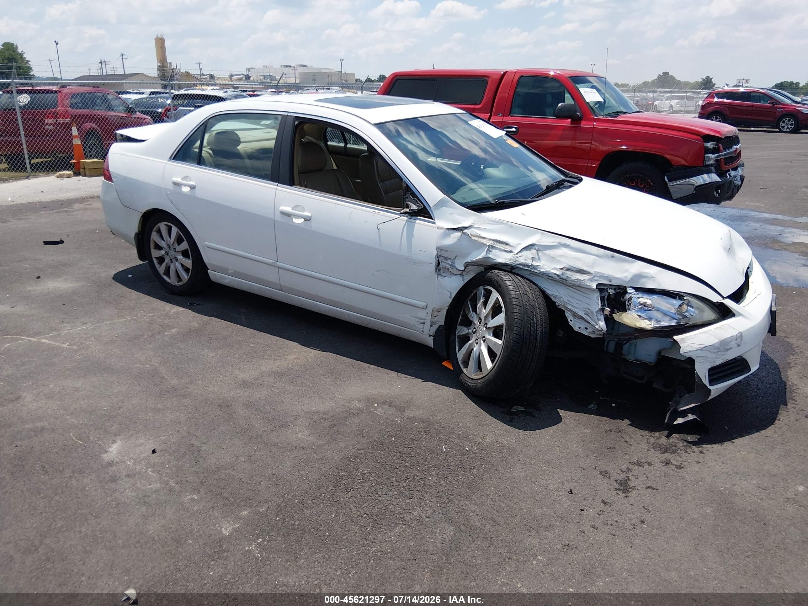 2006 Honda Accord 3.0 Ex White vin: 1HGCM66596A039181