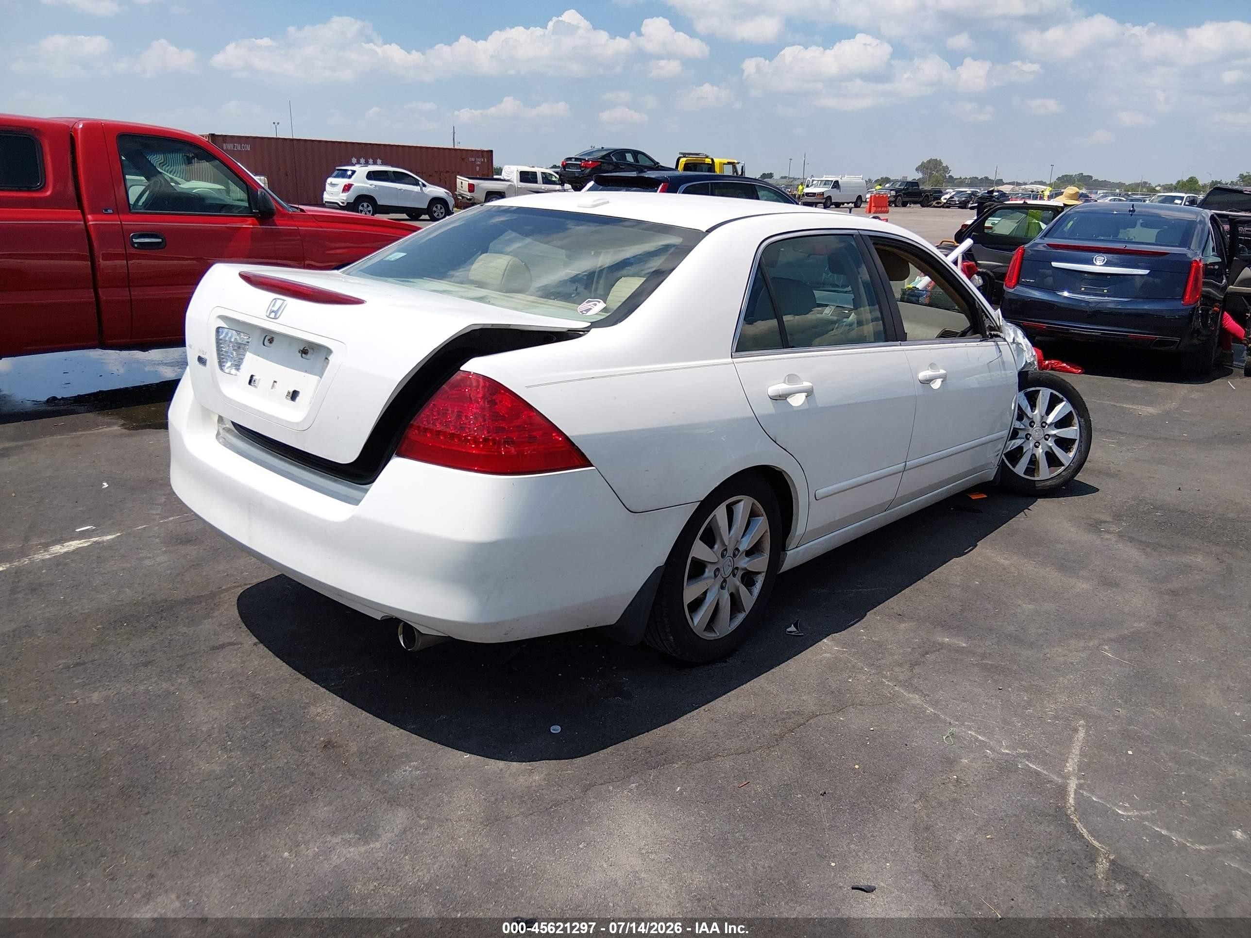 2006 Honda Accord 3.0 Ex White vin: 1HGCM66596A039181