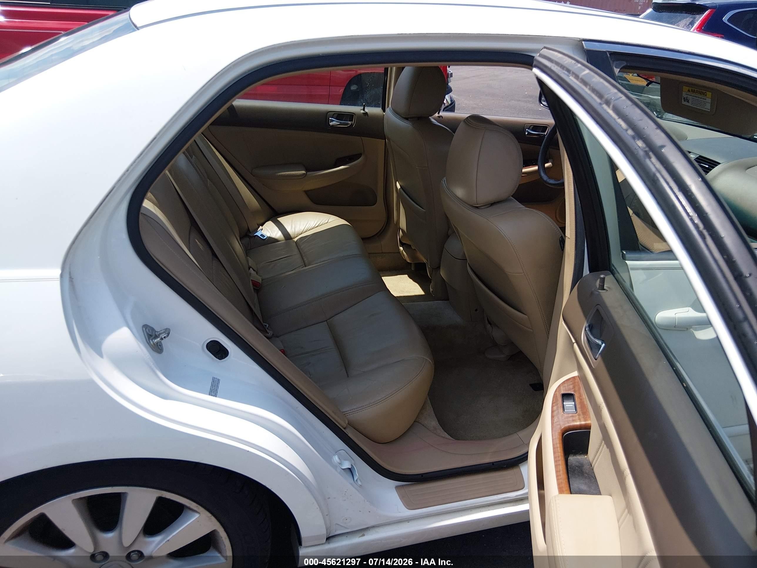 2006 Honda Accord 3.0 Ex White vin: 1HGCM66596A039181
