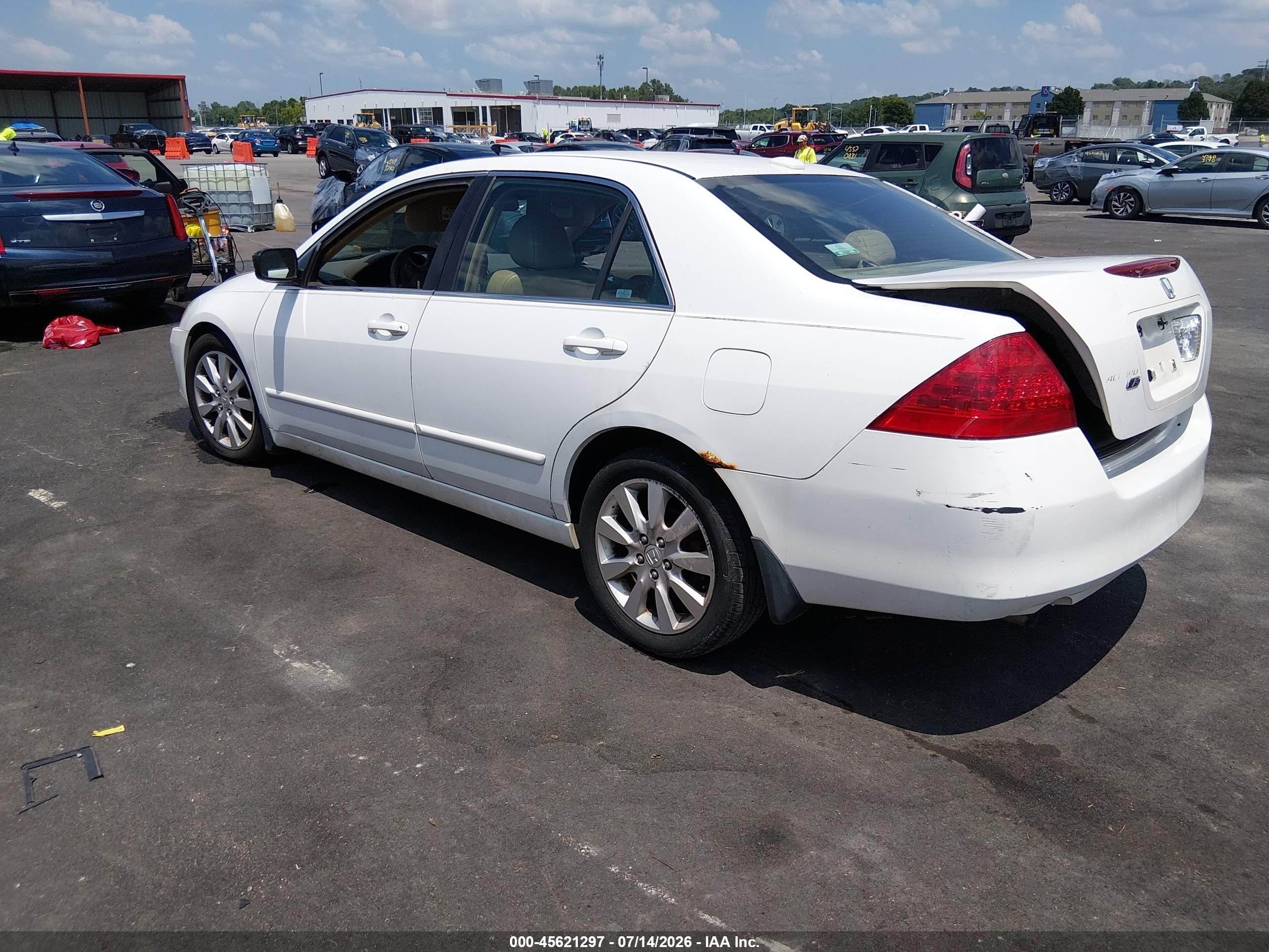 2006 Honda Accord 3.0 Ex White vin: 1HGCM66596A039181