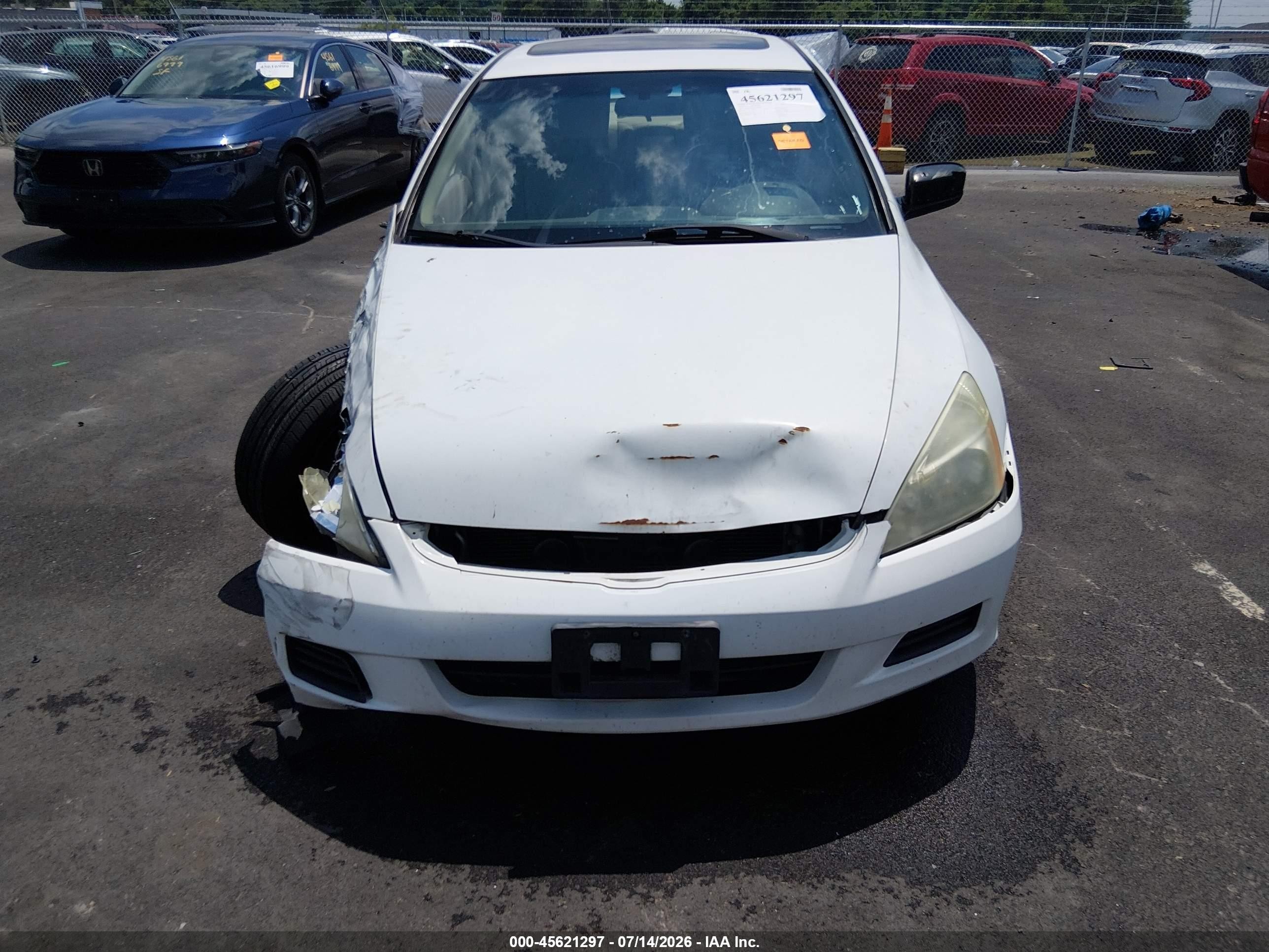 2006 Honda Accord 3.0 Ex White vin: 1HGCM66596A039181