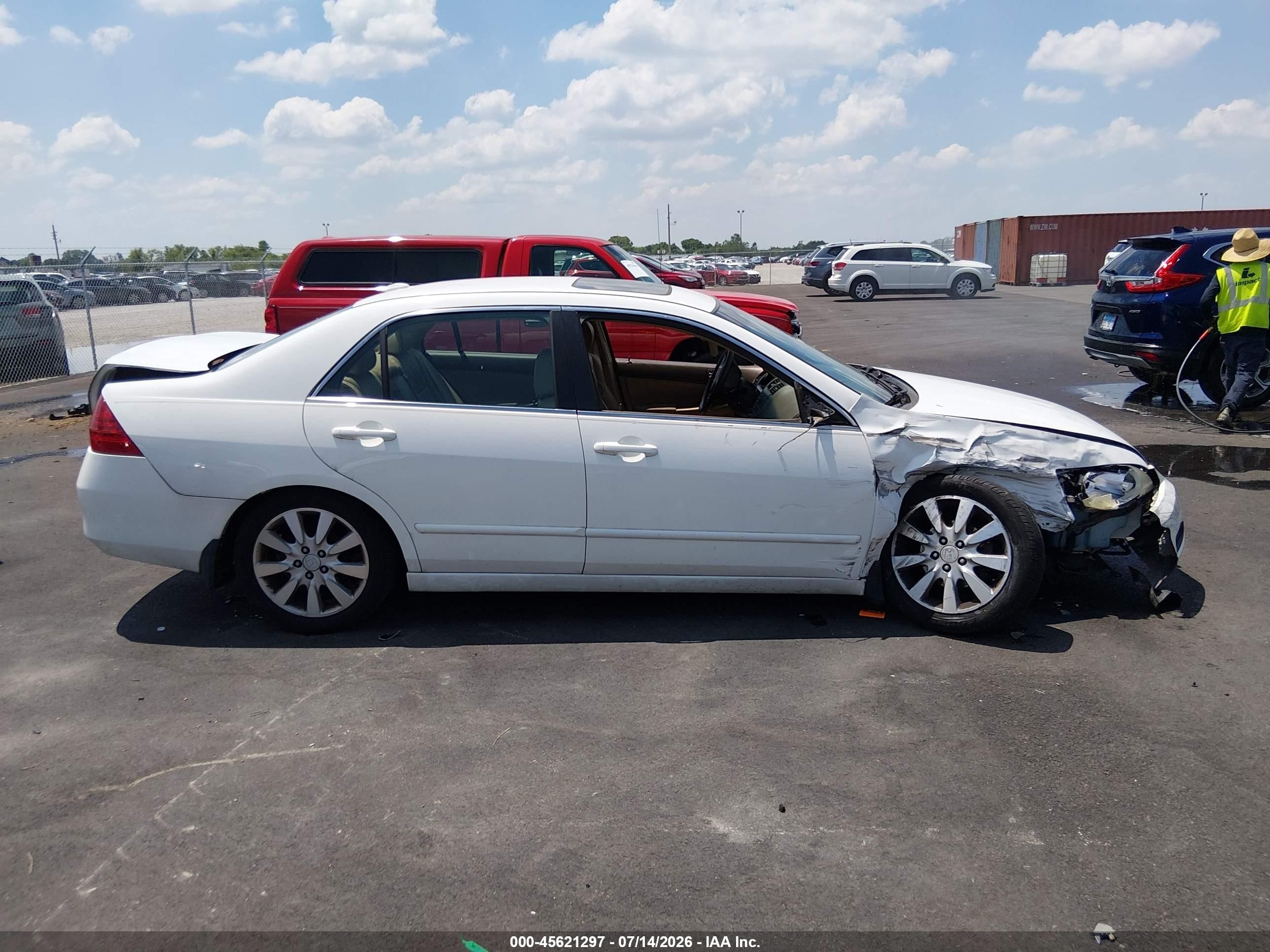 2006 Honda Accord 3.0 Ex White vin: 1HGCM66596A039181