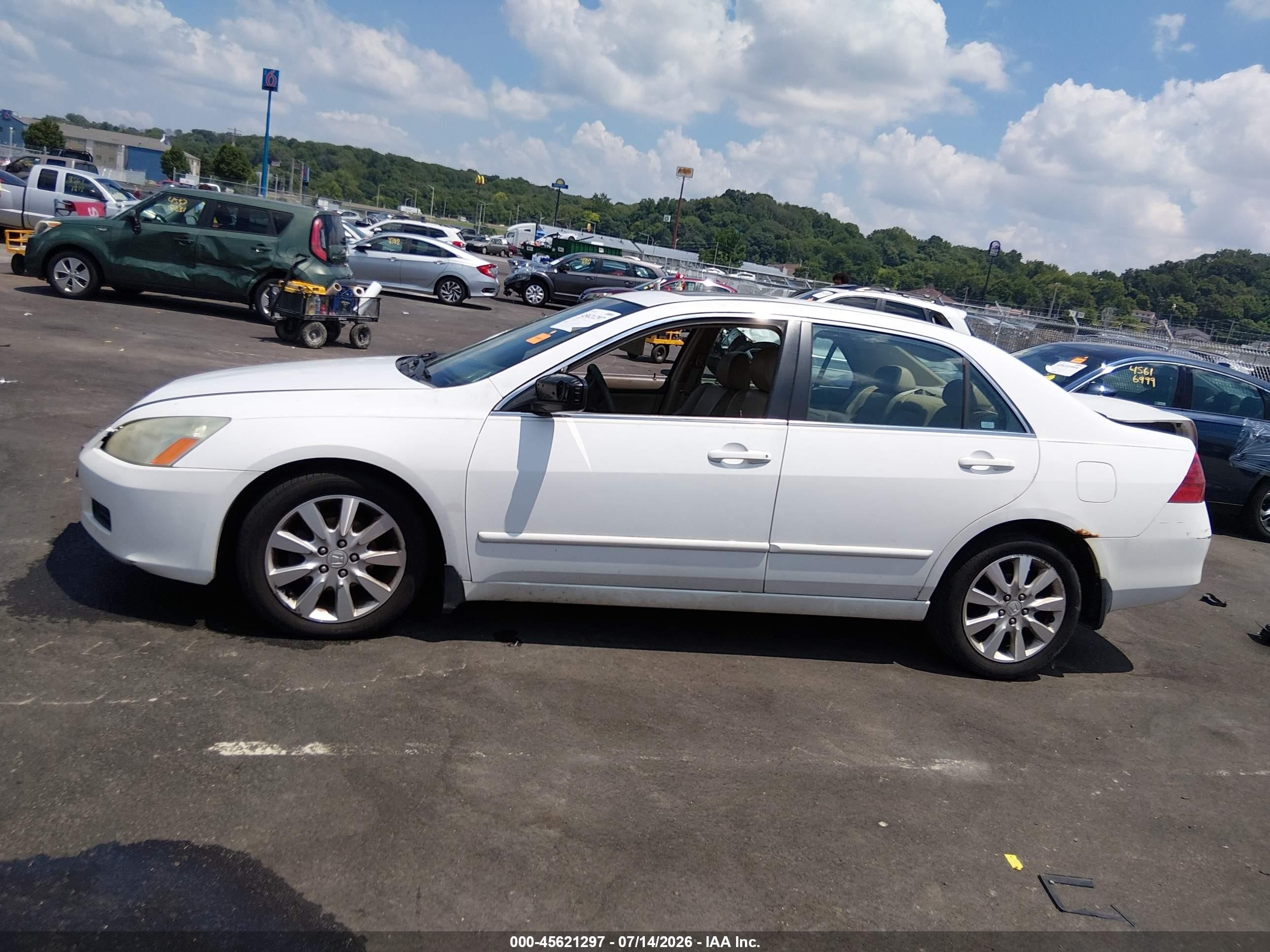 2006 Honda Accord 3.0 Ex White vin: 1HGCM66596A039181