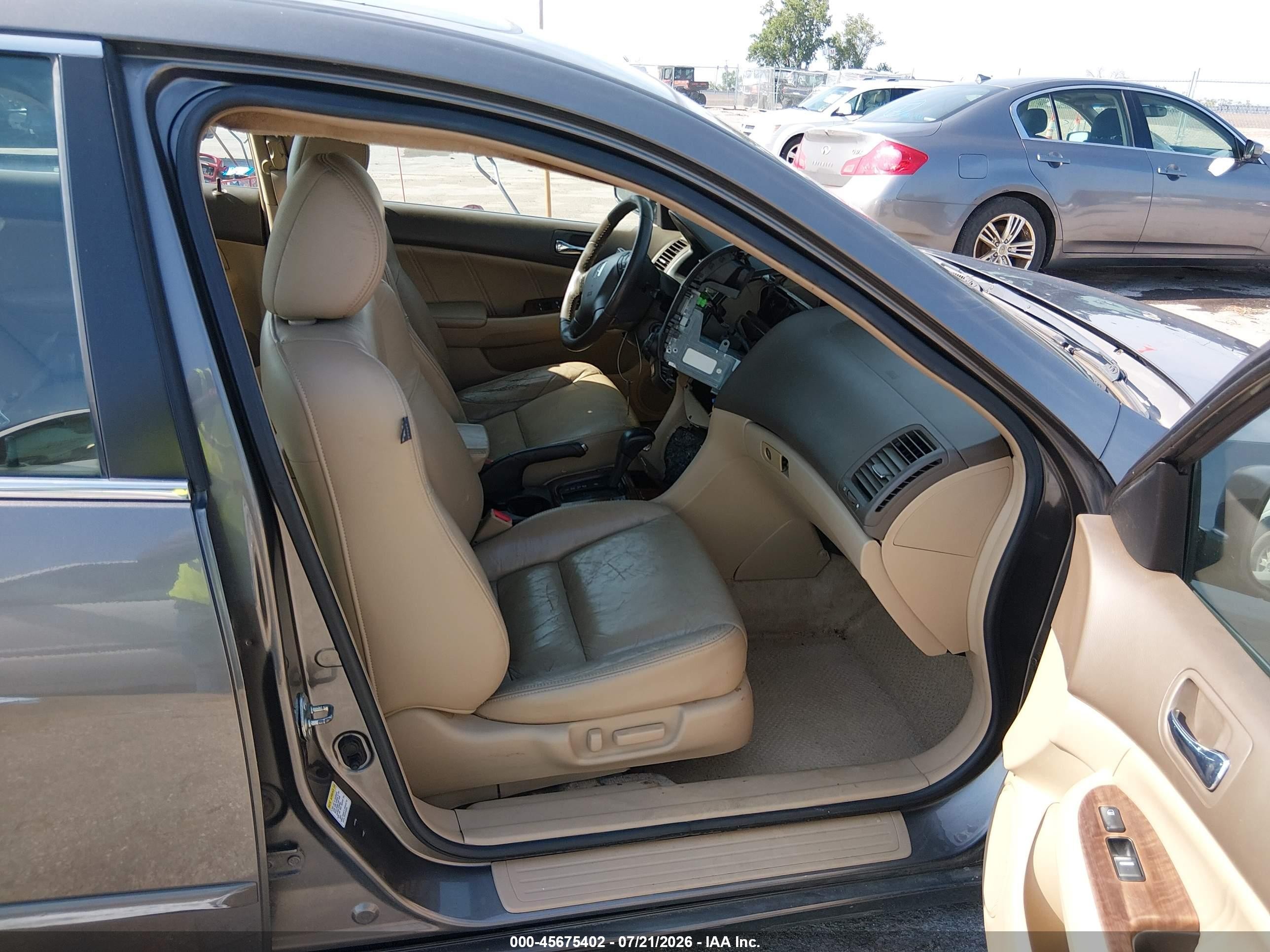 2006 Honda Accord 3.0 Ex Beige vin: 1HGCM66596A041383