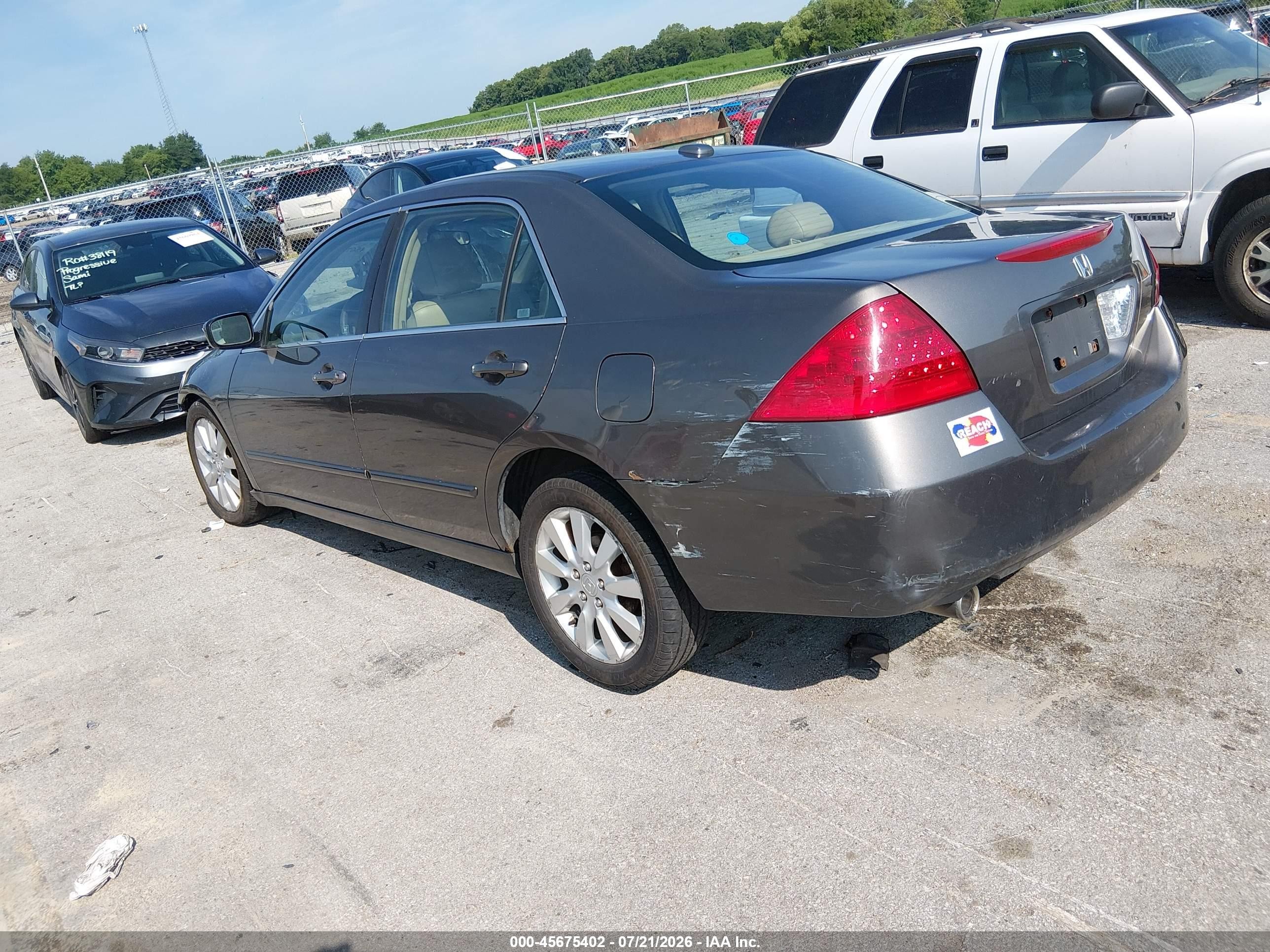 2006 Honda Accord 3.0 Ex Beige vin: 1HGCM66596A041383