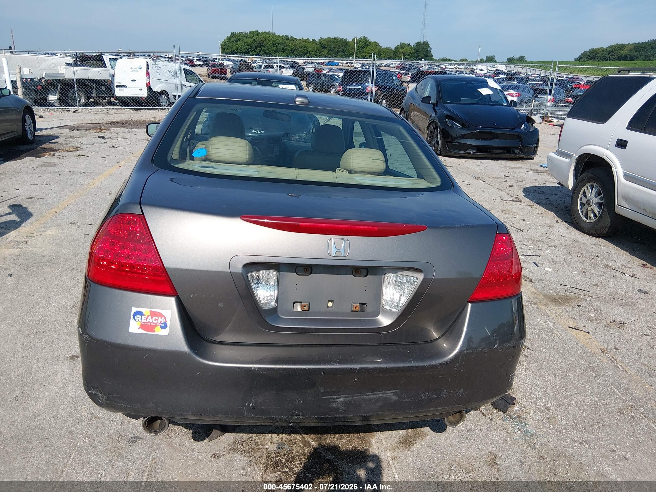 2006 Honda Accord 3.0 Ex Beige vin: 1HGCM66596A041383