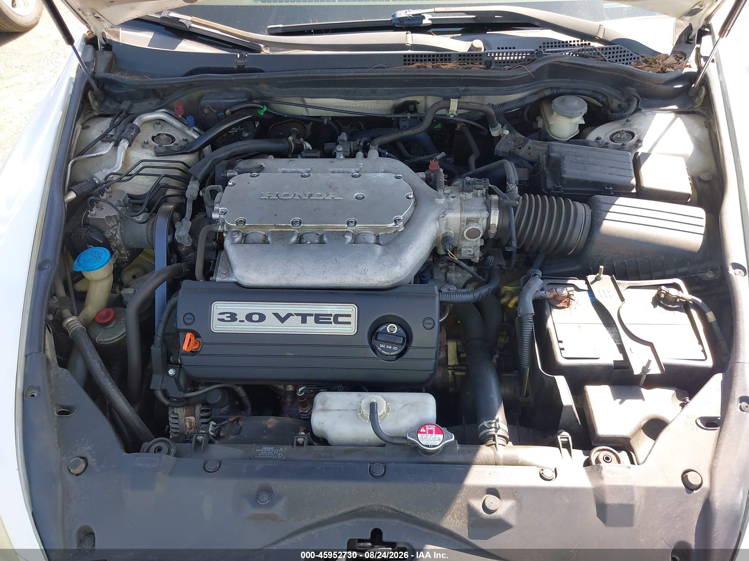 2006 Honda Accord 3.0 Ex White vin: 1HGCM66596A047345