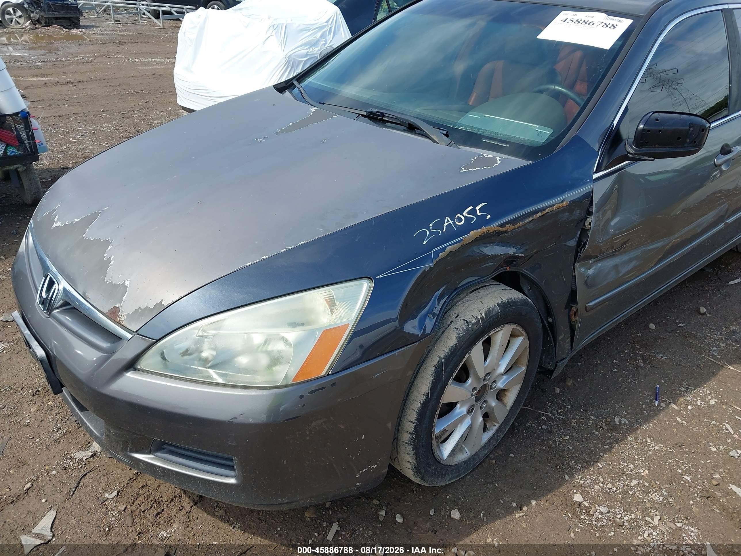 2006 Honda Accord 3.0 Ex Gray vin: 1HGCM66596A063593