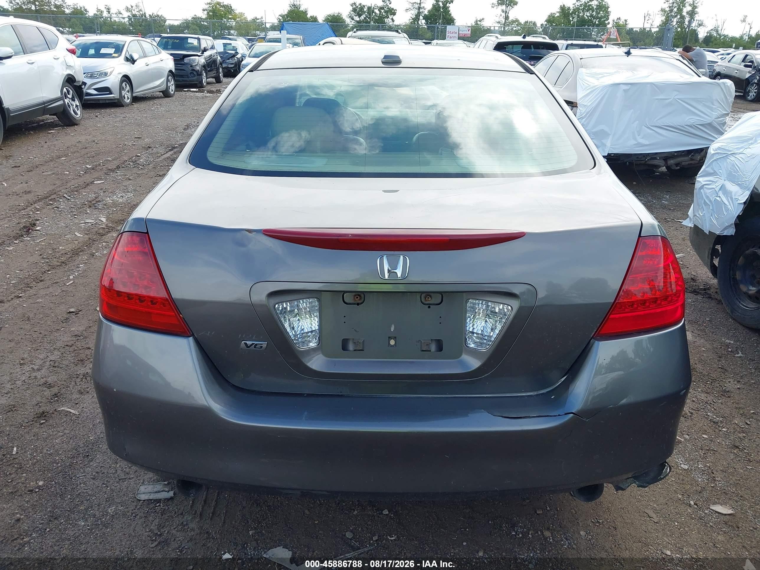 2006 Honda Accord 3.0 Ex Gray vin: 1HGCM66596A063593