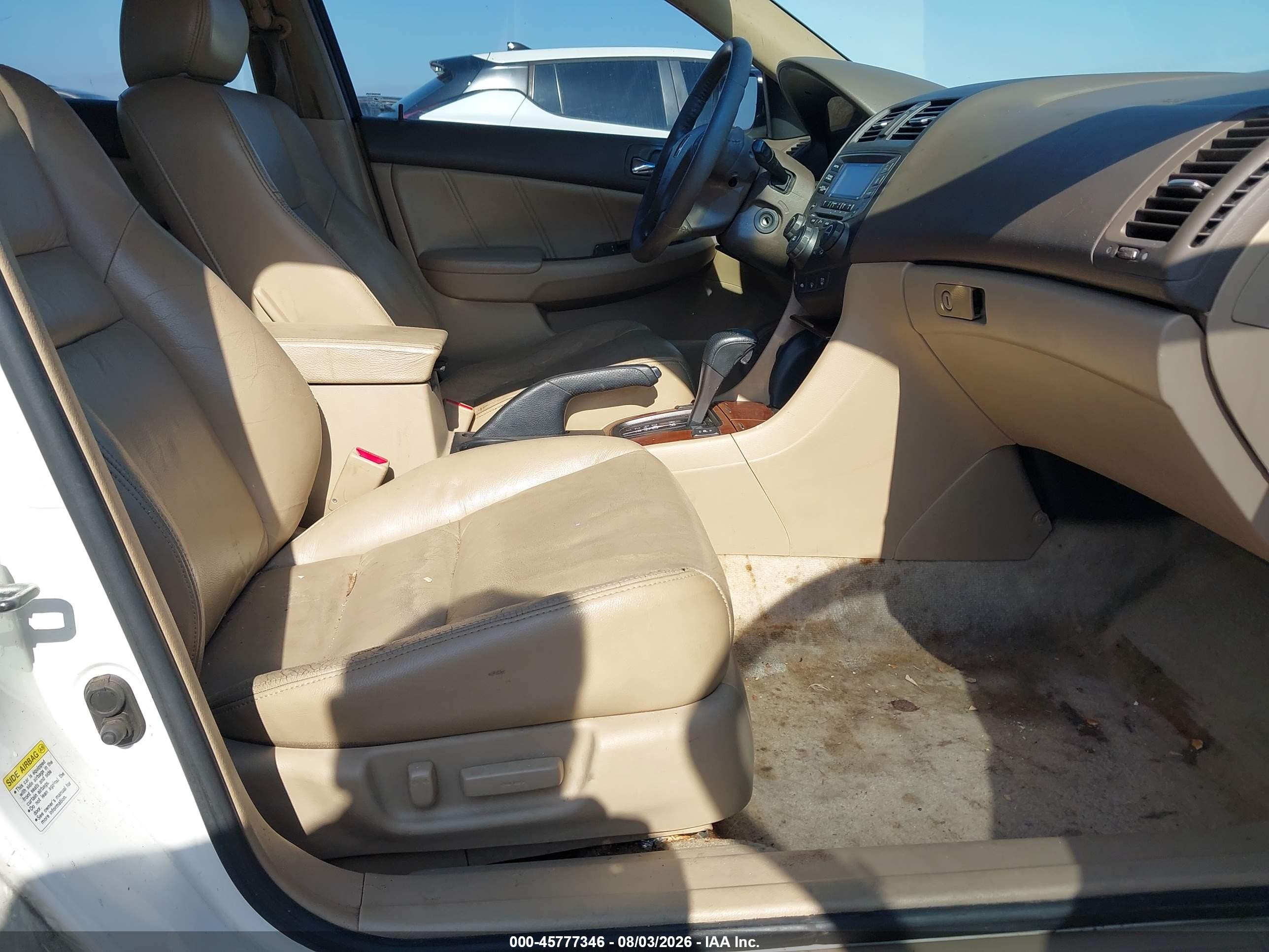 2006 Honda Accord 3.0 Ex White vin: 1HGCM66596A073542