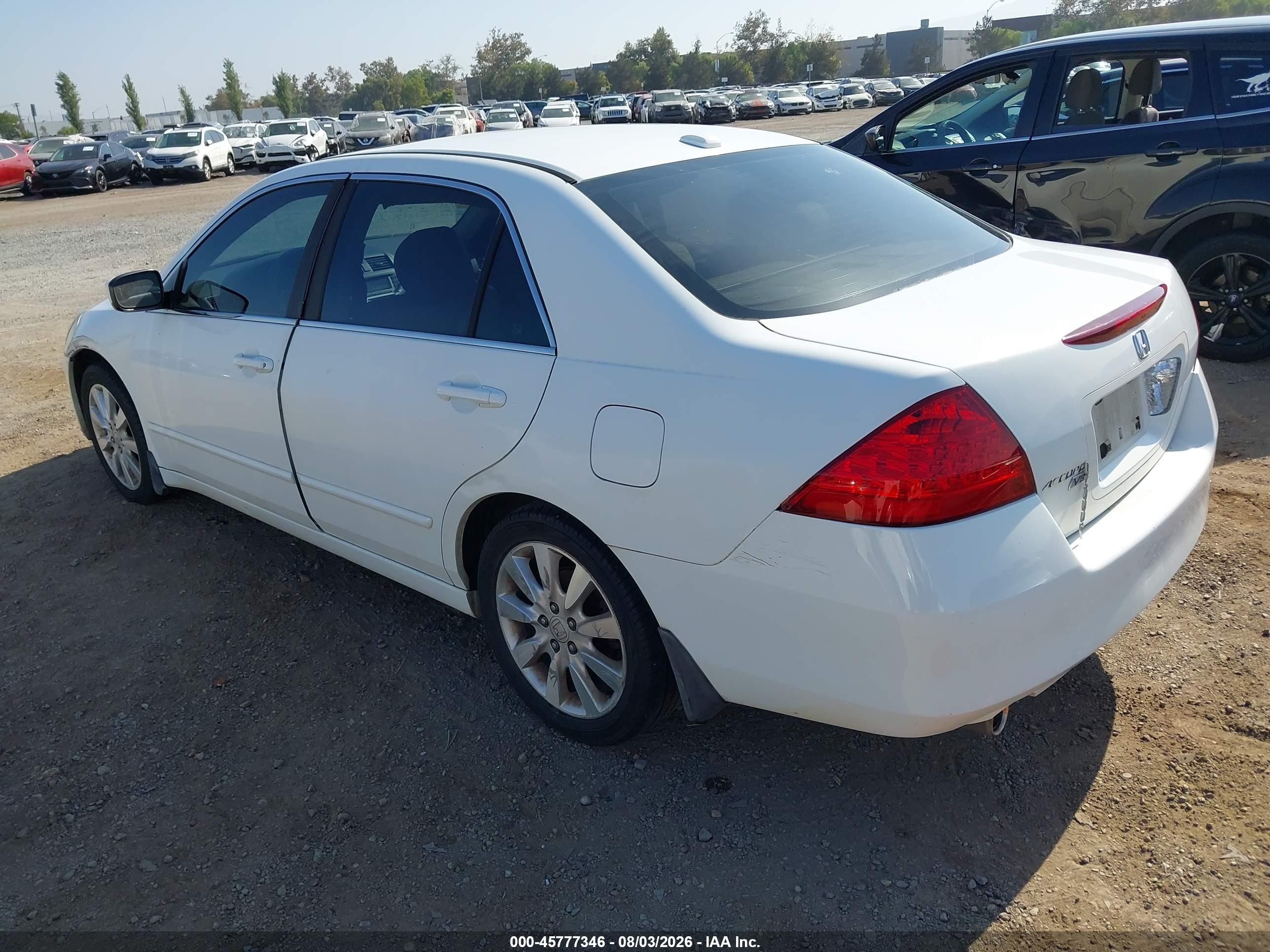 2006 Honda Accord 3.0 Ex White vin: 1HGCM66596A073542