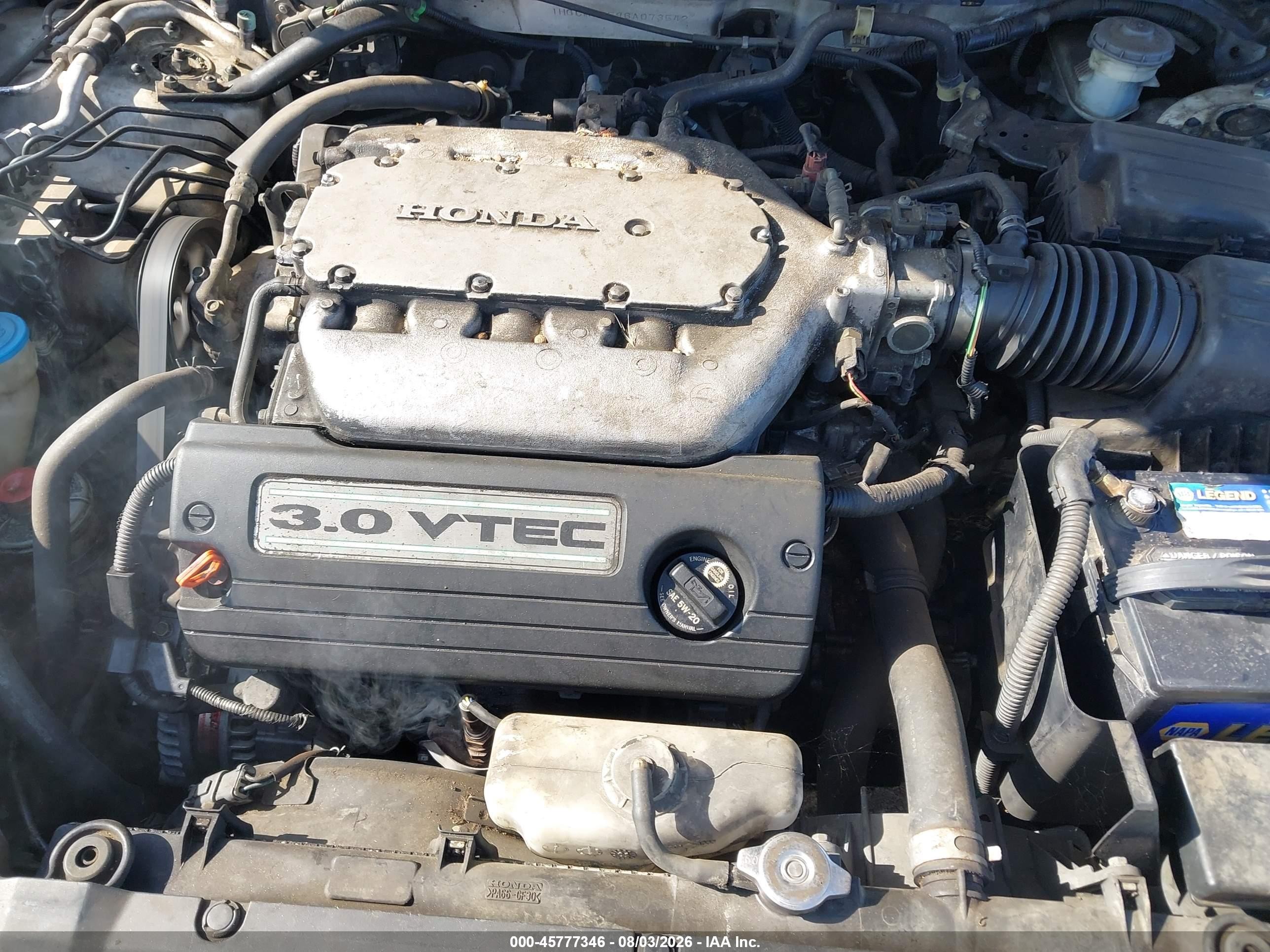 2006 Honda Accord 3.0 Ex White vin: 1HGCM66596A073542
