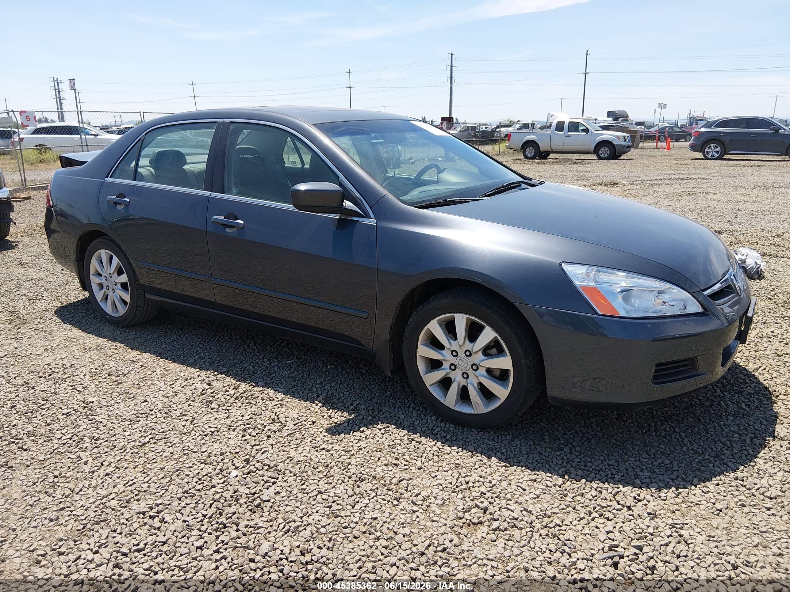 2007 Honda Accord 3.0 Ex Gray vin: 1HGCM66597A000219
