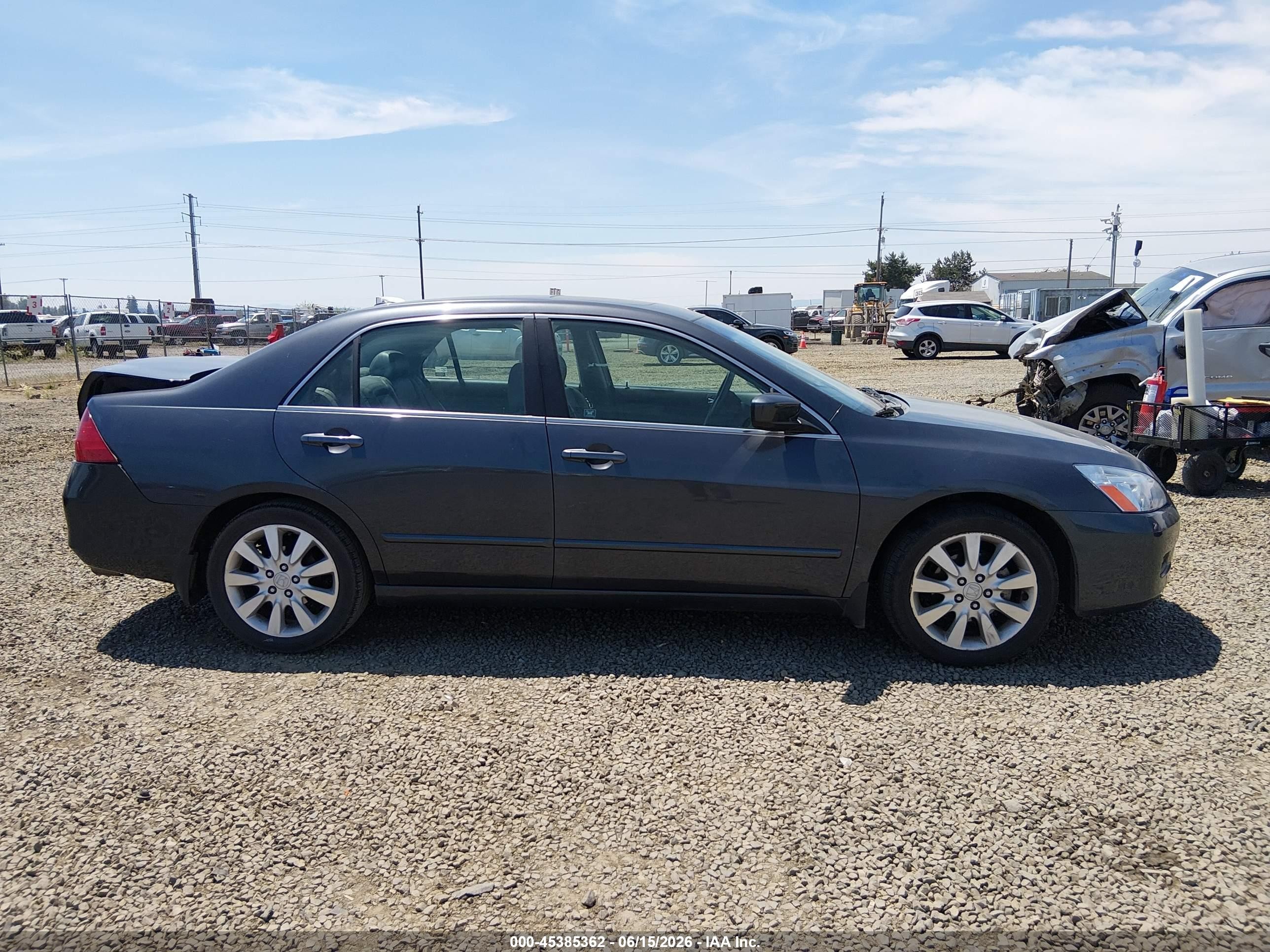 2007 Honda Accord 3.0 Ex Gray vin: 1HGCM66597A000219