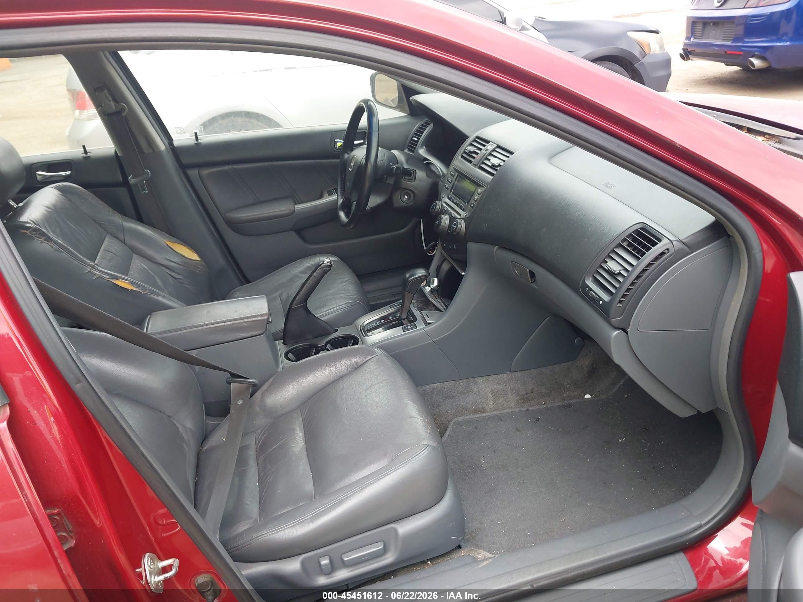2007 Honda Accord 3.0 Ex Red vin: 1HGCM66597A015271