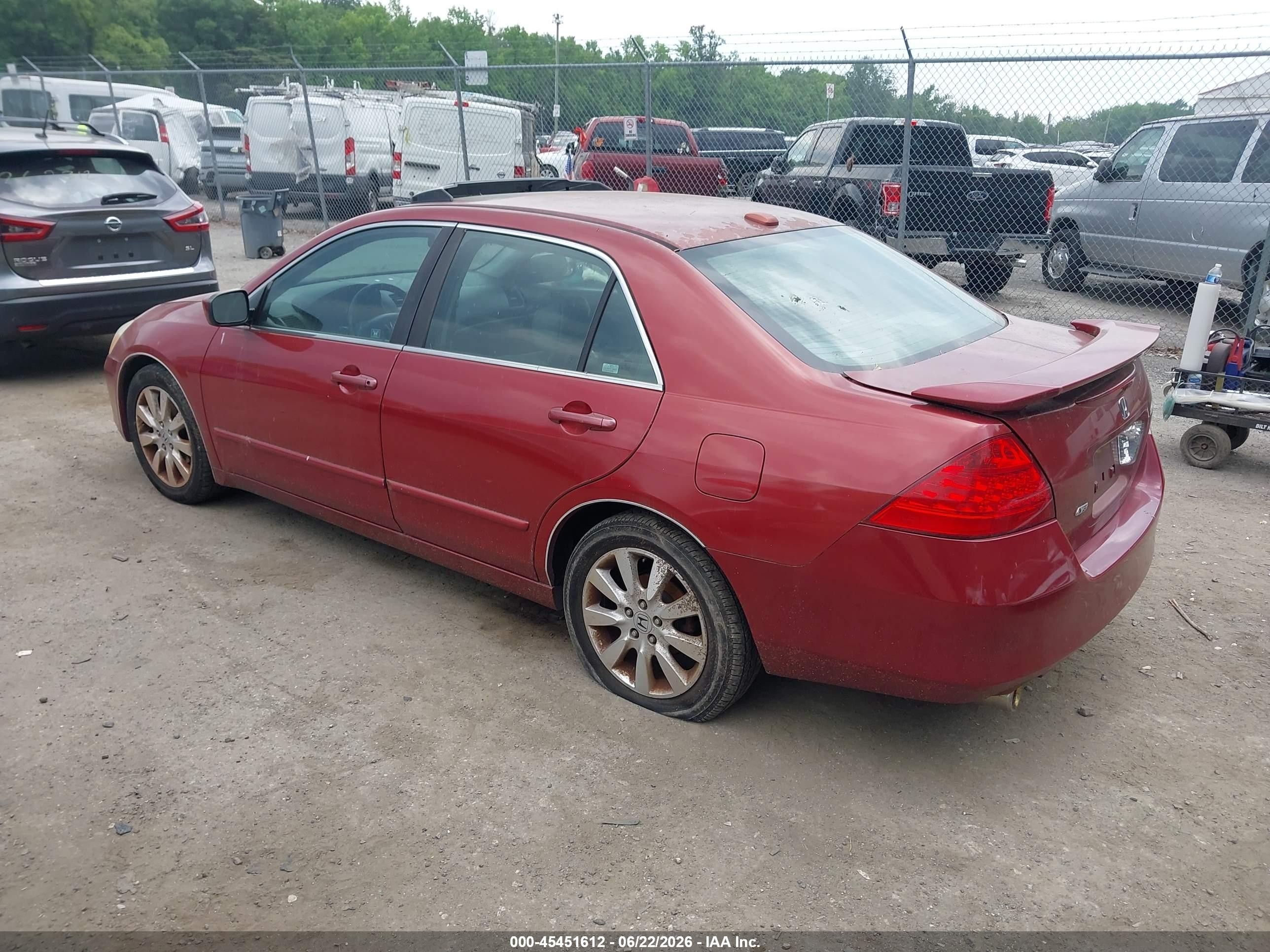 2007 Honda Accord 3.0 Ex Red vin: 1HGCM66597A015271