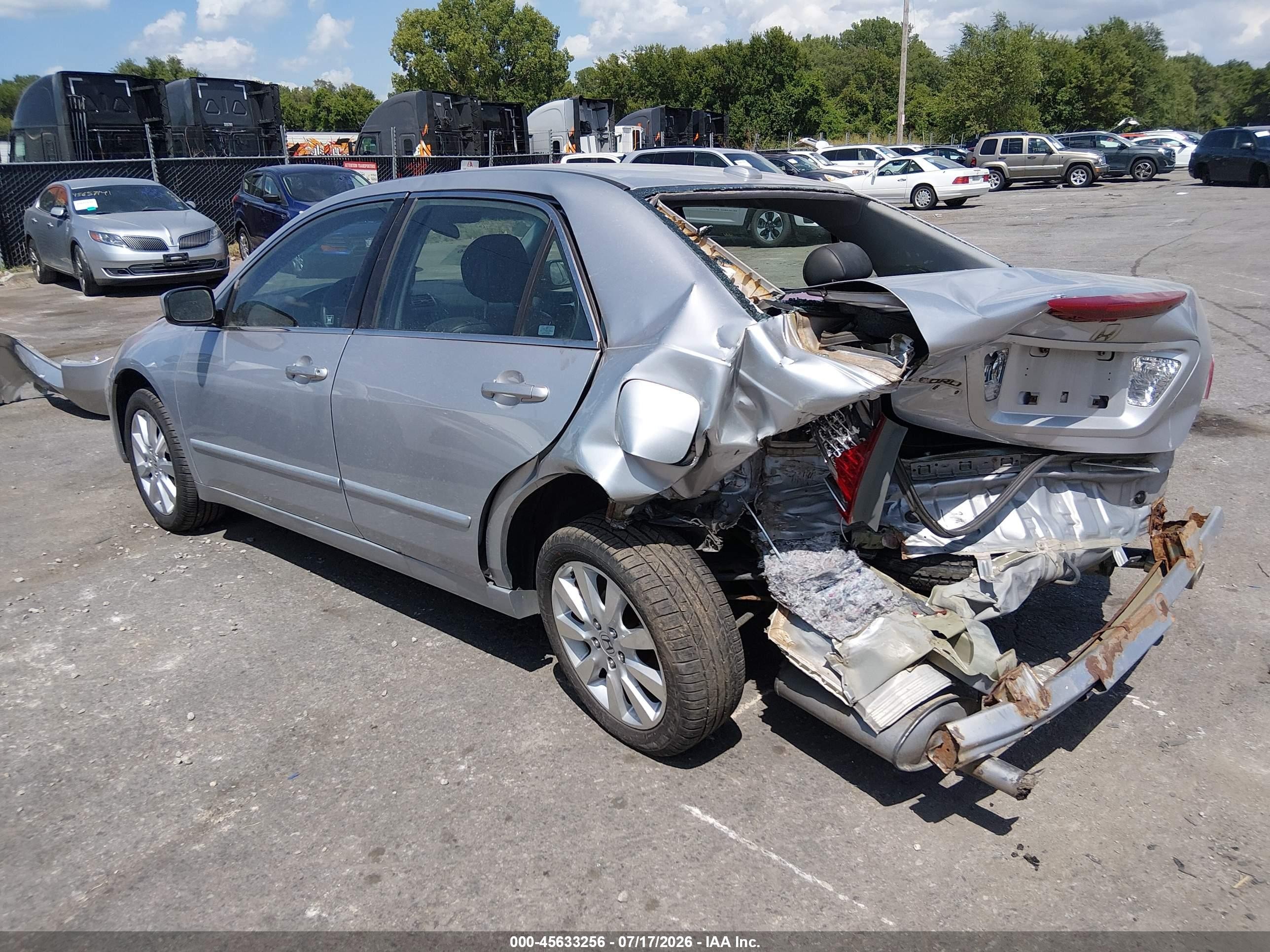 2007 Honda Accord 3.0 Ex Silver vin: 1HGCM66597A028280
