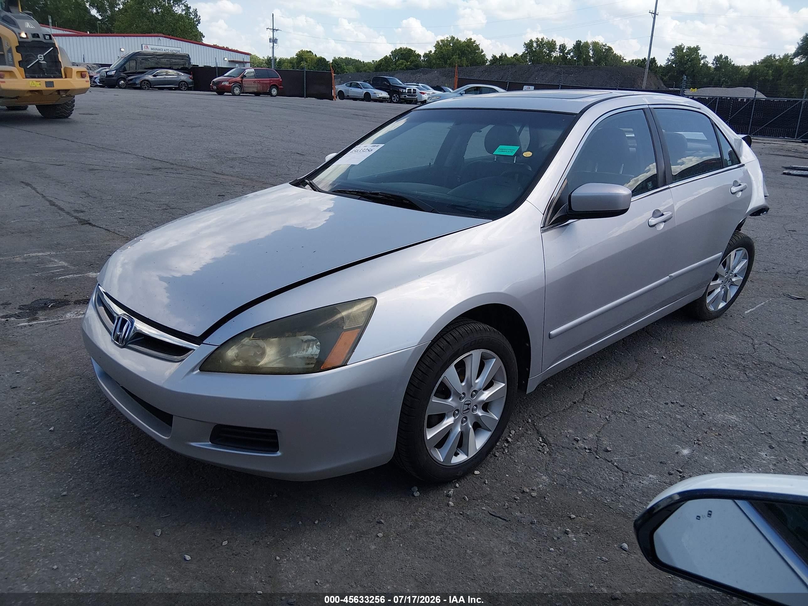 2007 Honda Accord 3.0 Ex Silver vin: 1HGCM66597A028280