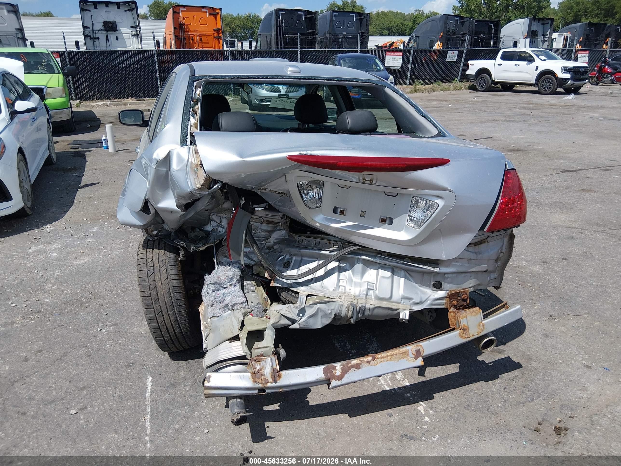 2007 Honda Accord 3.0 Ex Silver vin: 1HGCM66597A028280