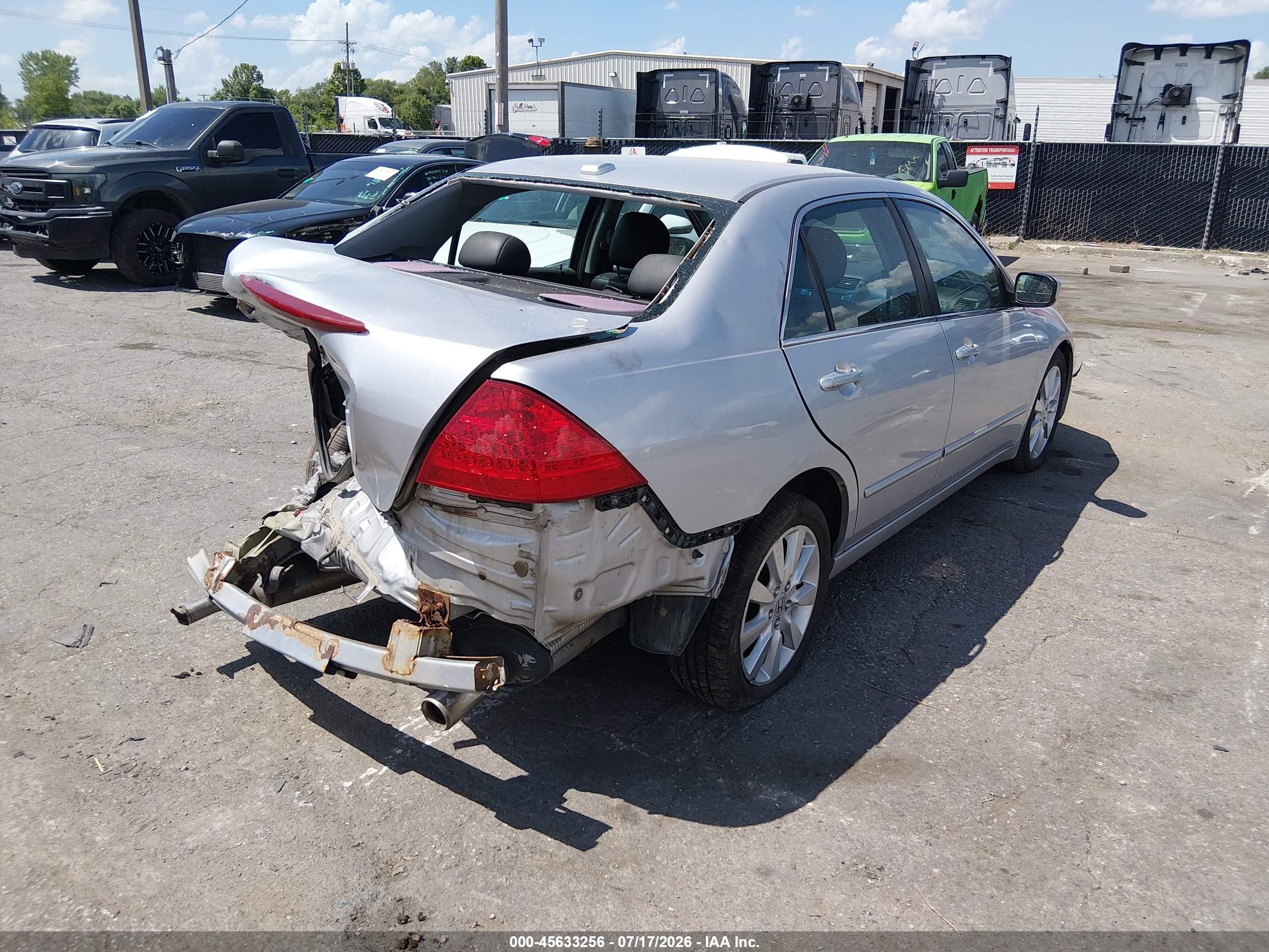 2007 Honda Accord 3.0 Ex Silver vin: 1HGCM66597A028280