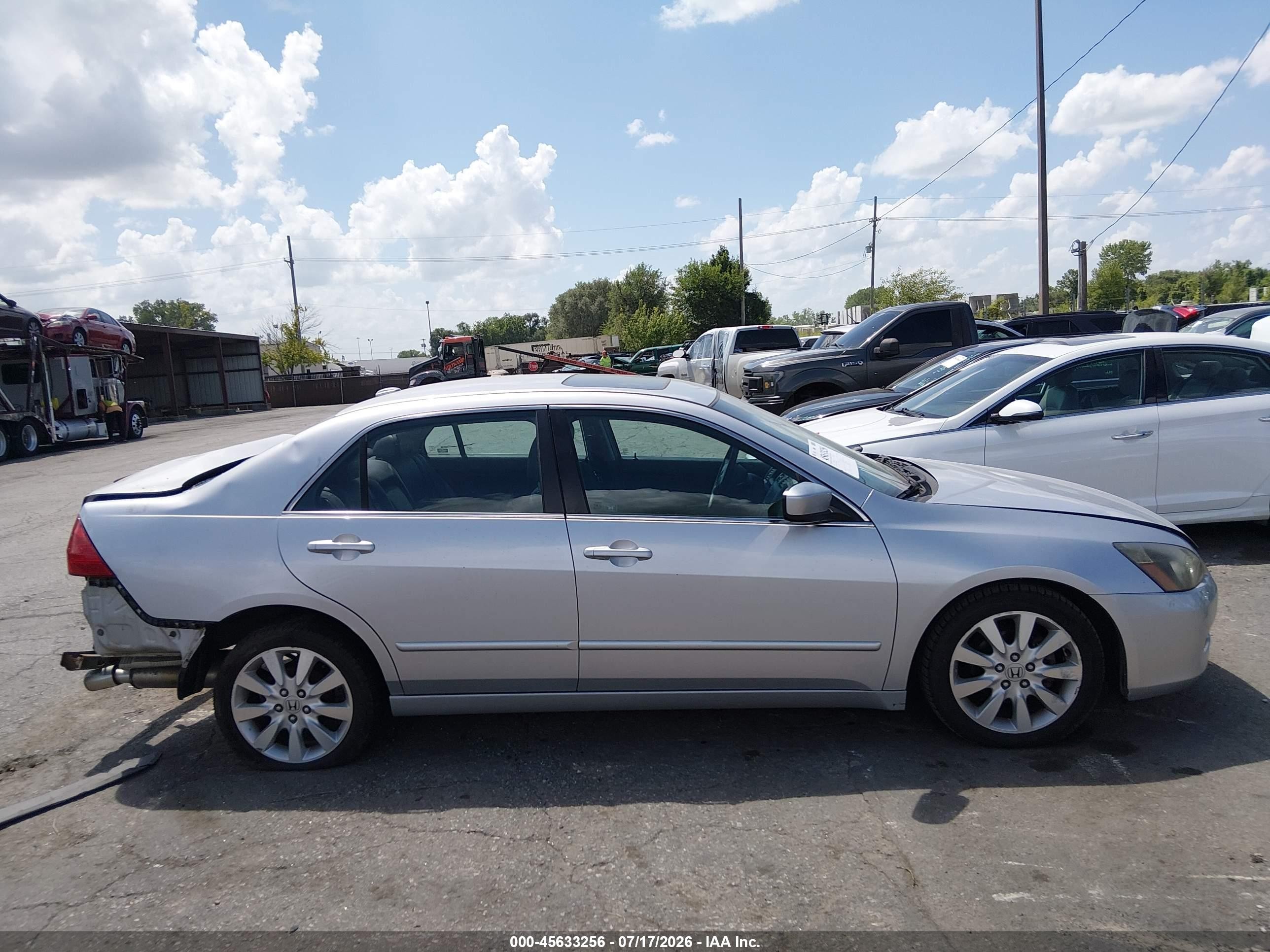 2007 Honda Accord 3.0 Ex Silver vin: 1HGCM66597A028280