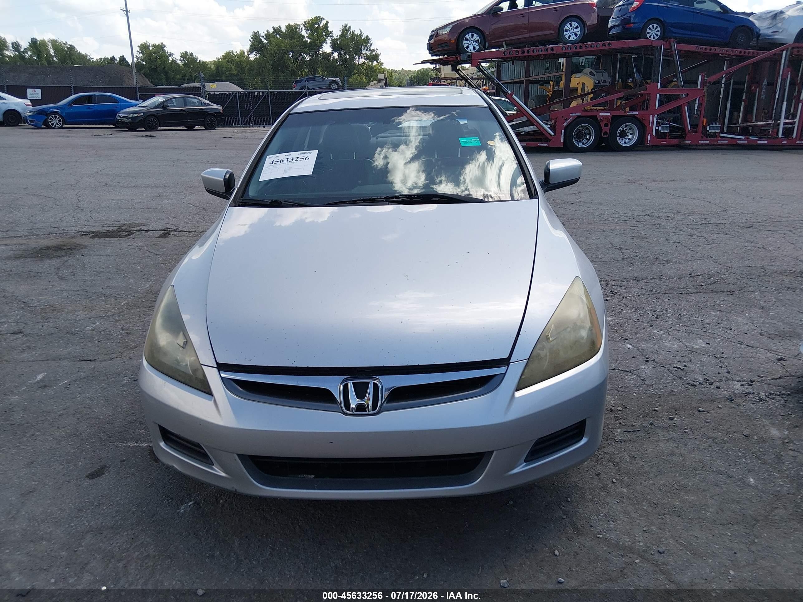 2007 Honda Accord 3.0 Ex Silver vin: 1HGCM66597A028280