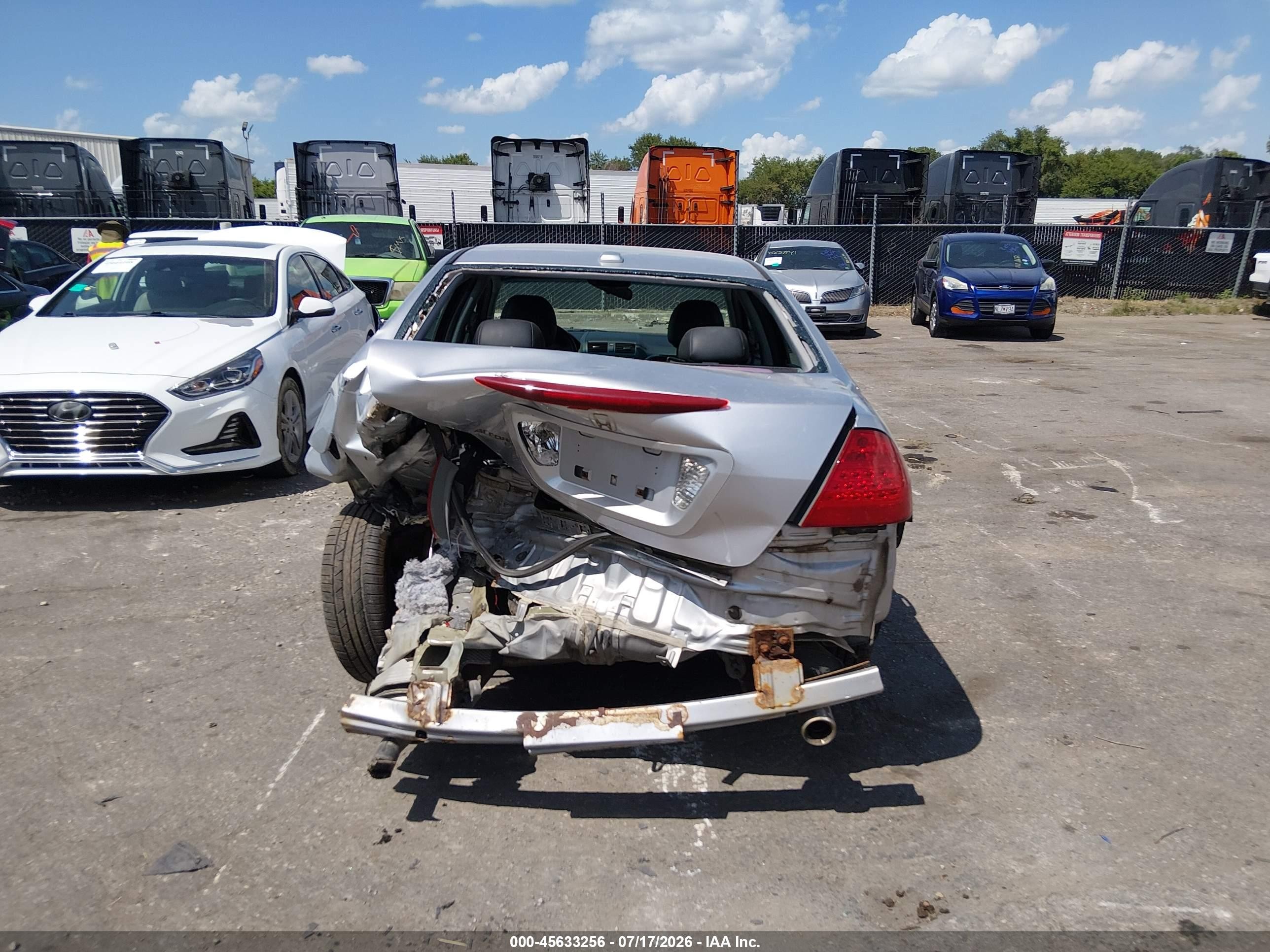 2007 Honda Accord 3.0 Ex Silver vin: 1HGCM66597A028280