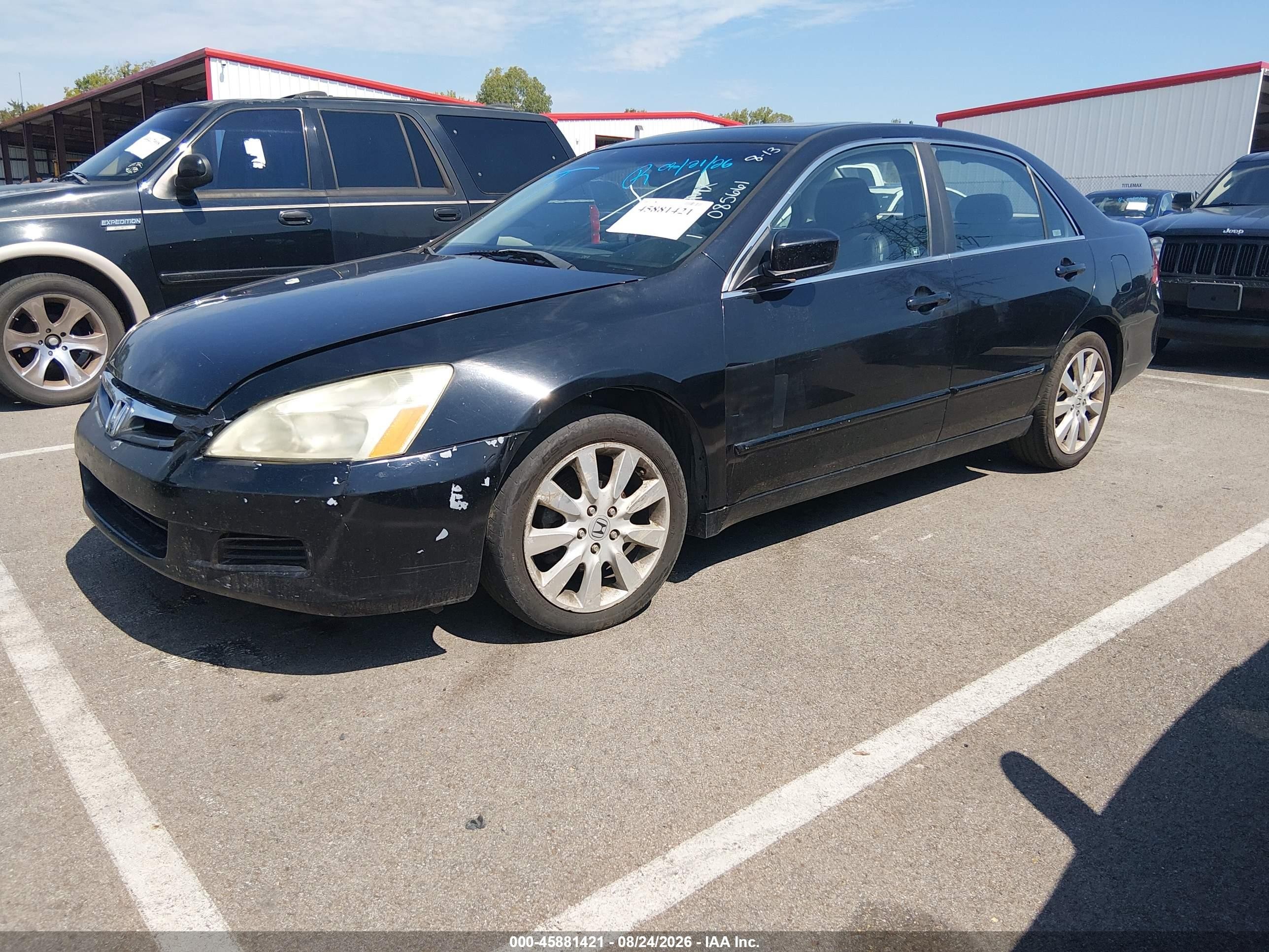 2007 Honda Accord 3.0 Ex Black vin: 1HGCM66597A085661