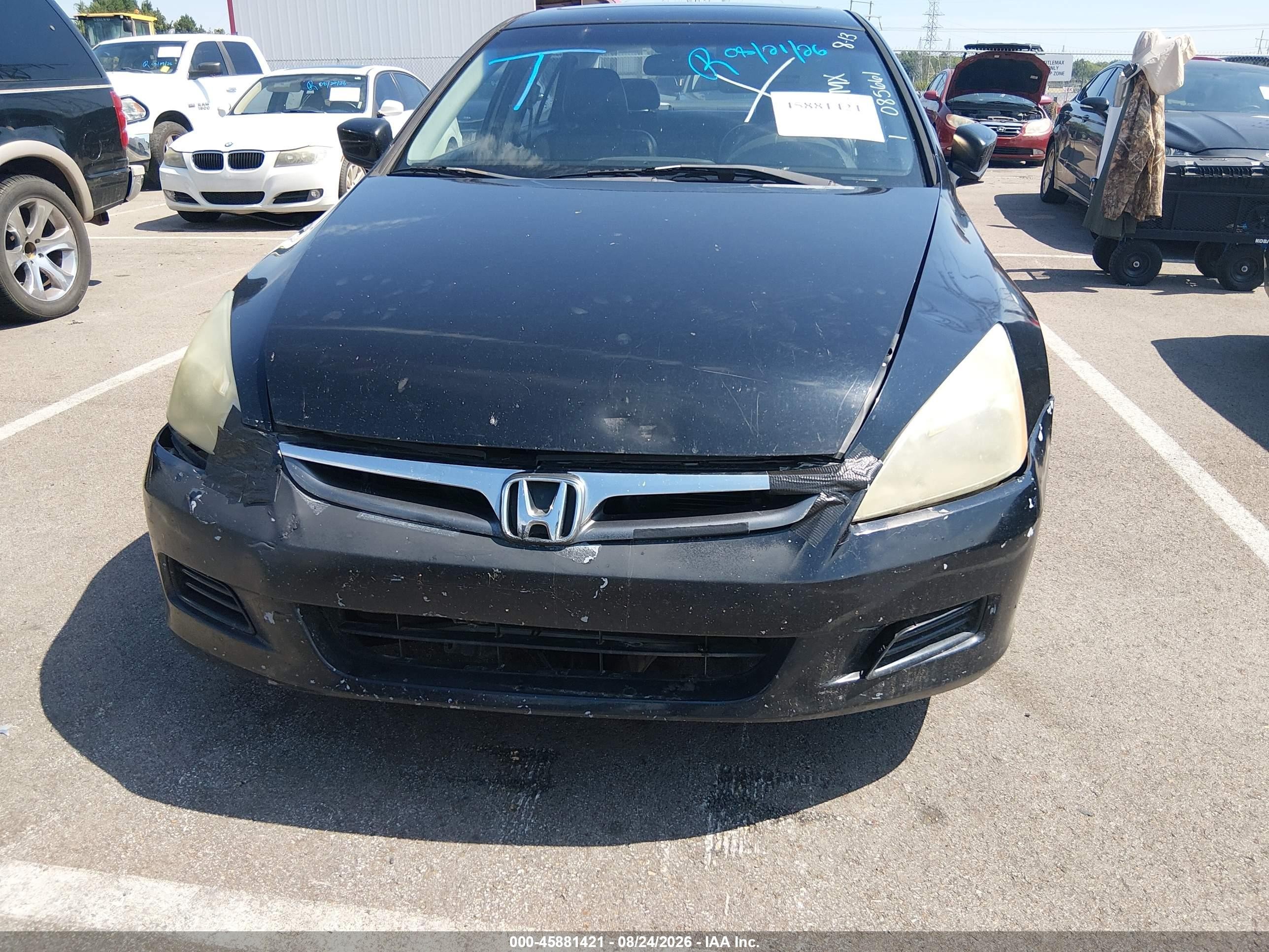 2007 Honda Accord 3.0 Ex Black vin: 1HGCM66597A085661