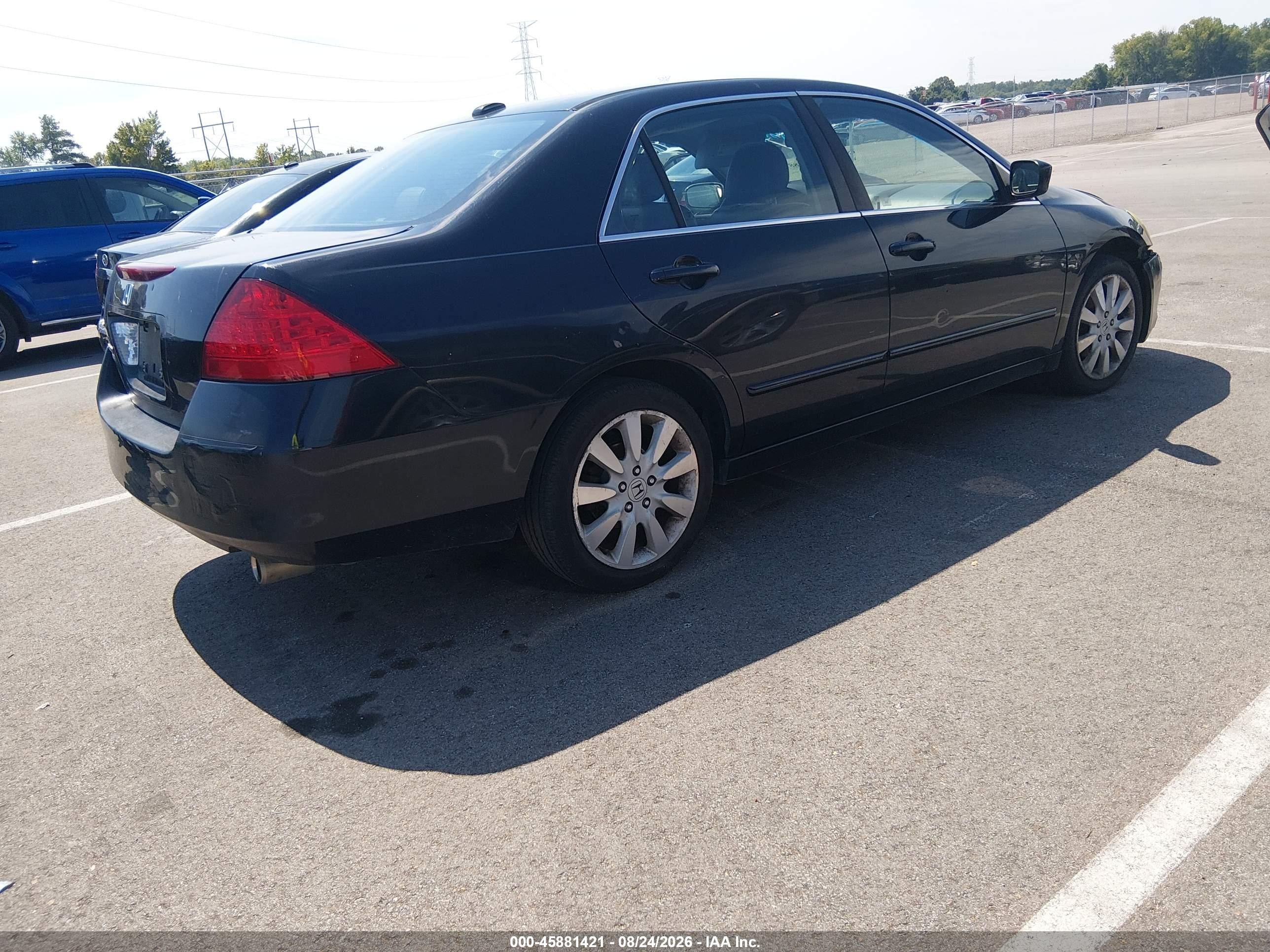 2007 Honda Accord 3.0 Ex Black vin: 1HGCM66597A085661